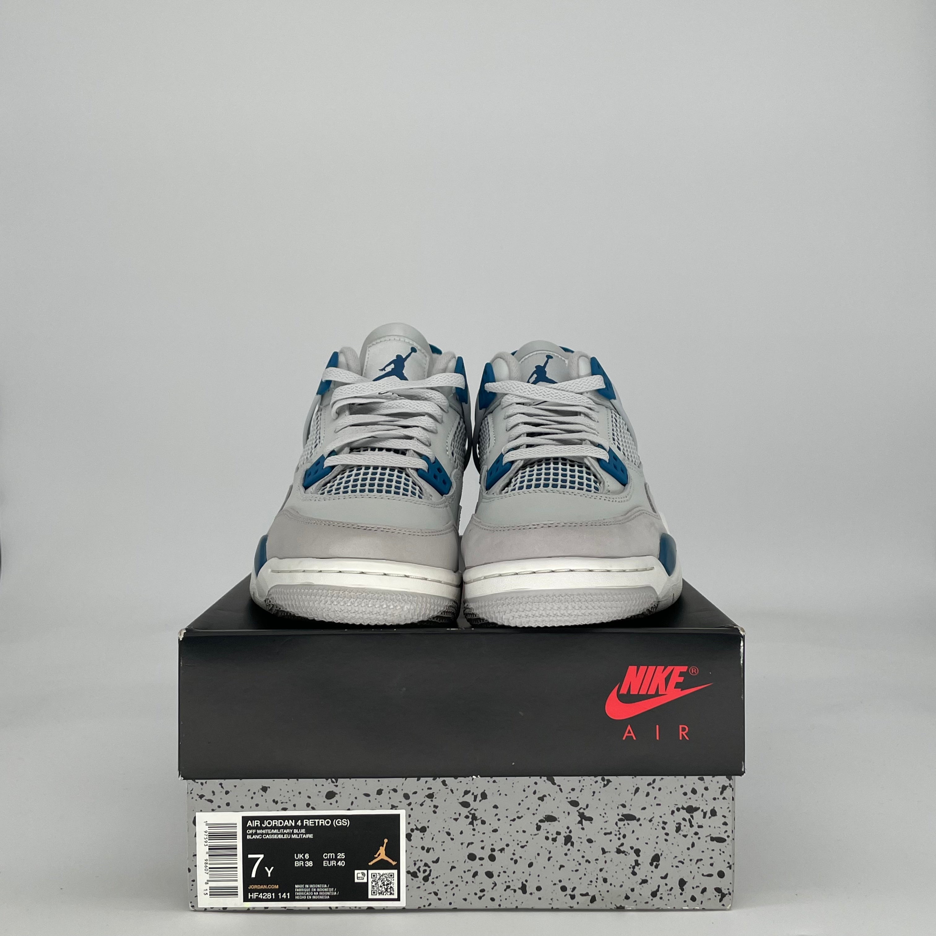 AIR JORDAN 4 MILITARY BLUE HF4281-141 SIZE 7/8.5W