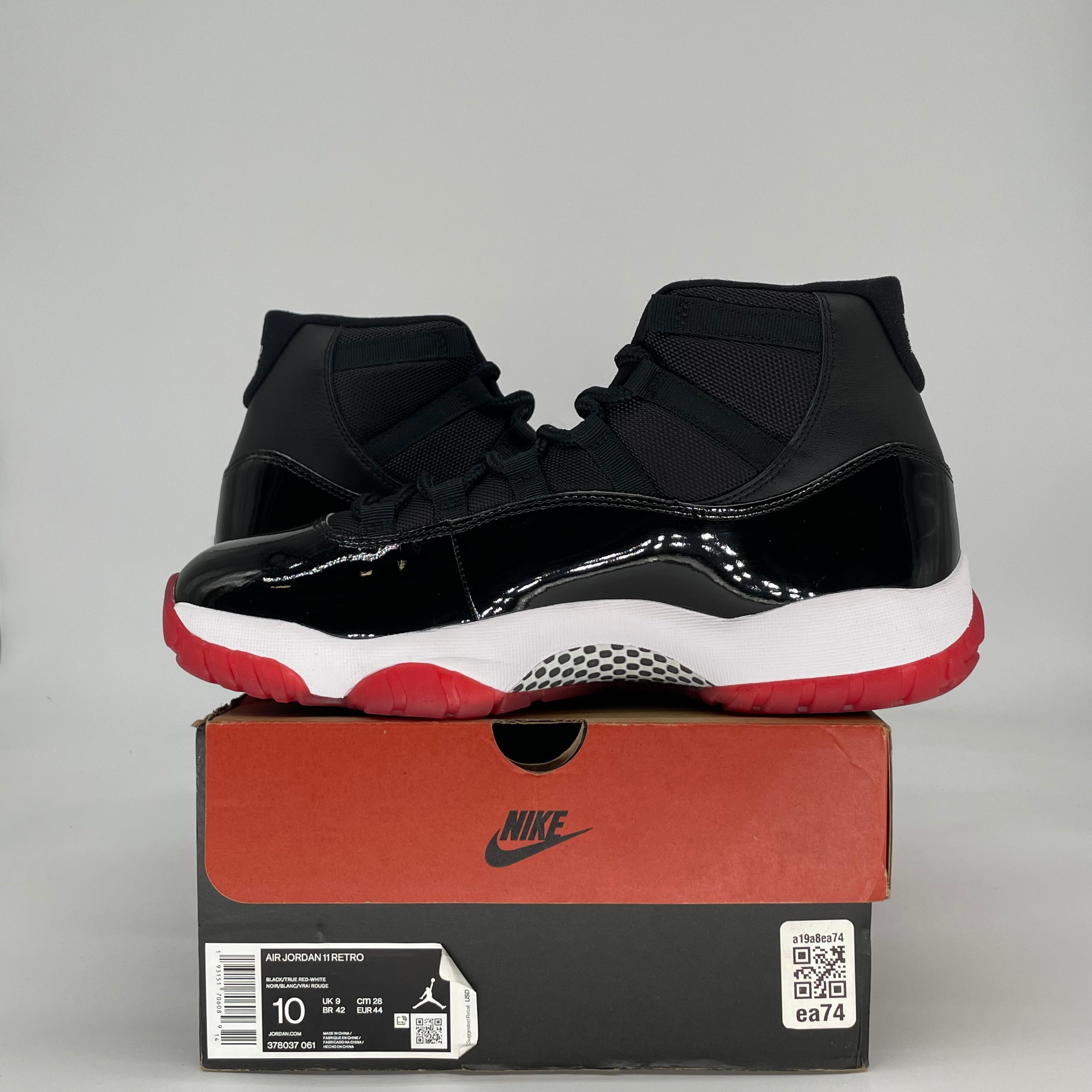 AIR JORDAN 11 PLAYOFFS BRED 378037-061 SIZE 10/11.5W