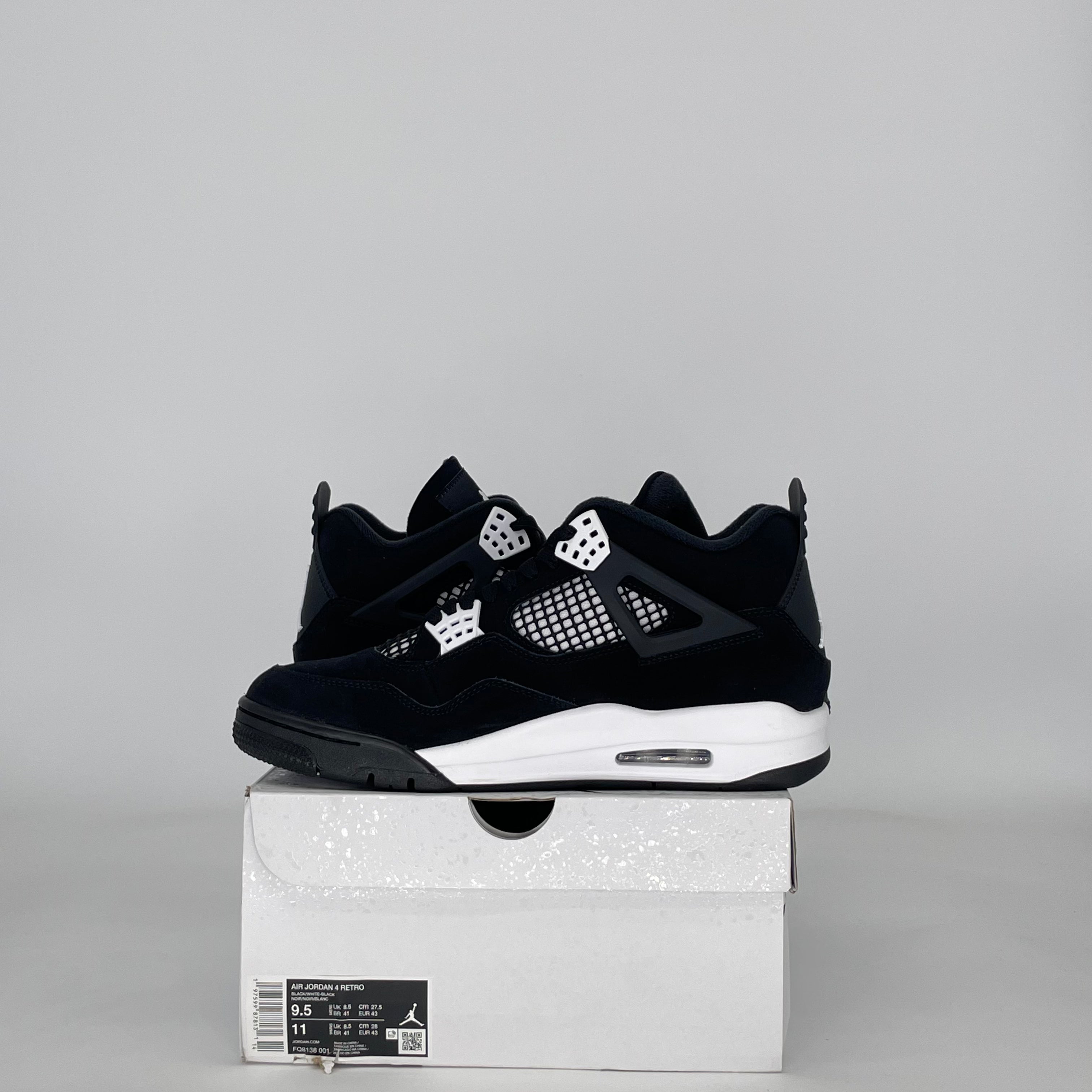 AIR JORDAN 4 WHITE THUNDER FQ8138-001 SIZE 9.5/11W