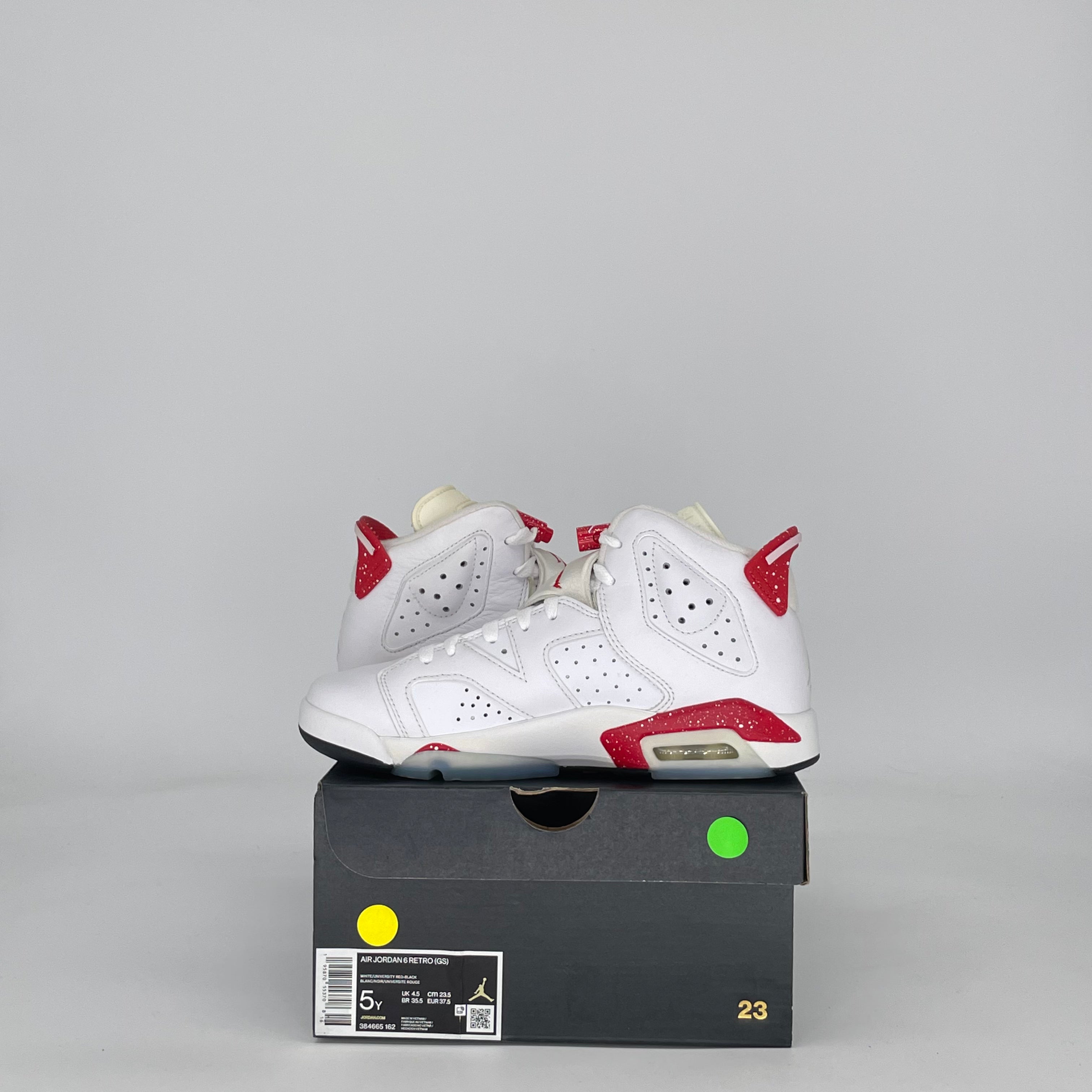 AIR JORDAN 6 RED OREO 384665-162 SIZE 5/6.5W GS