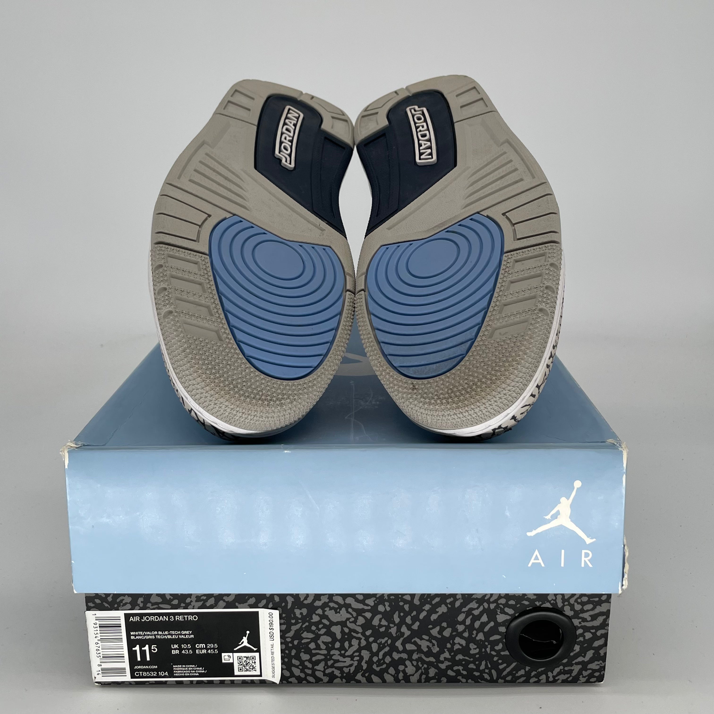 AIR JORDAN 3 UNC SIZE 11.5/13W CT8532-104