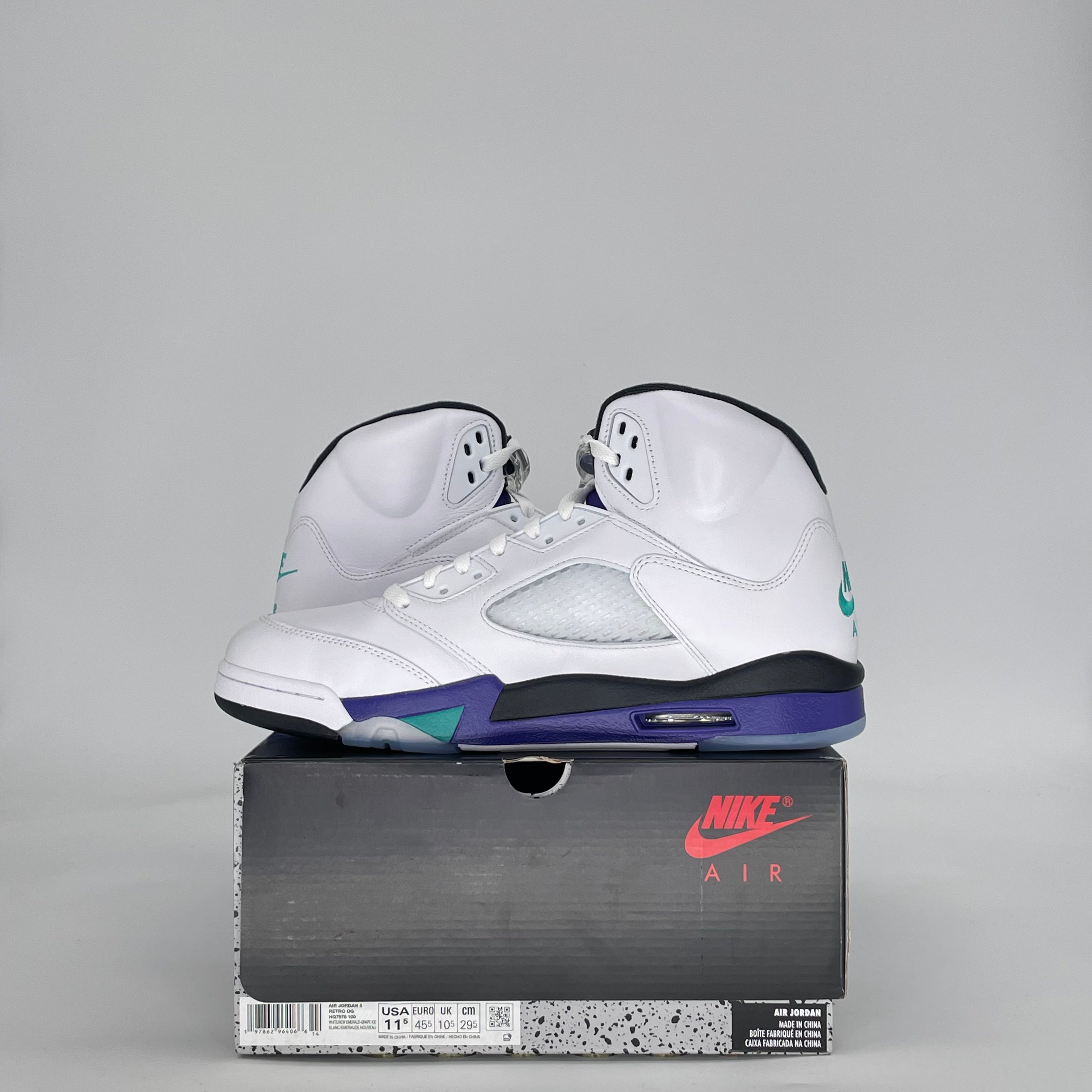 AIR JORDAN 5 GRAPE HQ7978-100 SIZE 11.5/13W