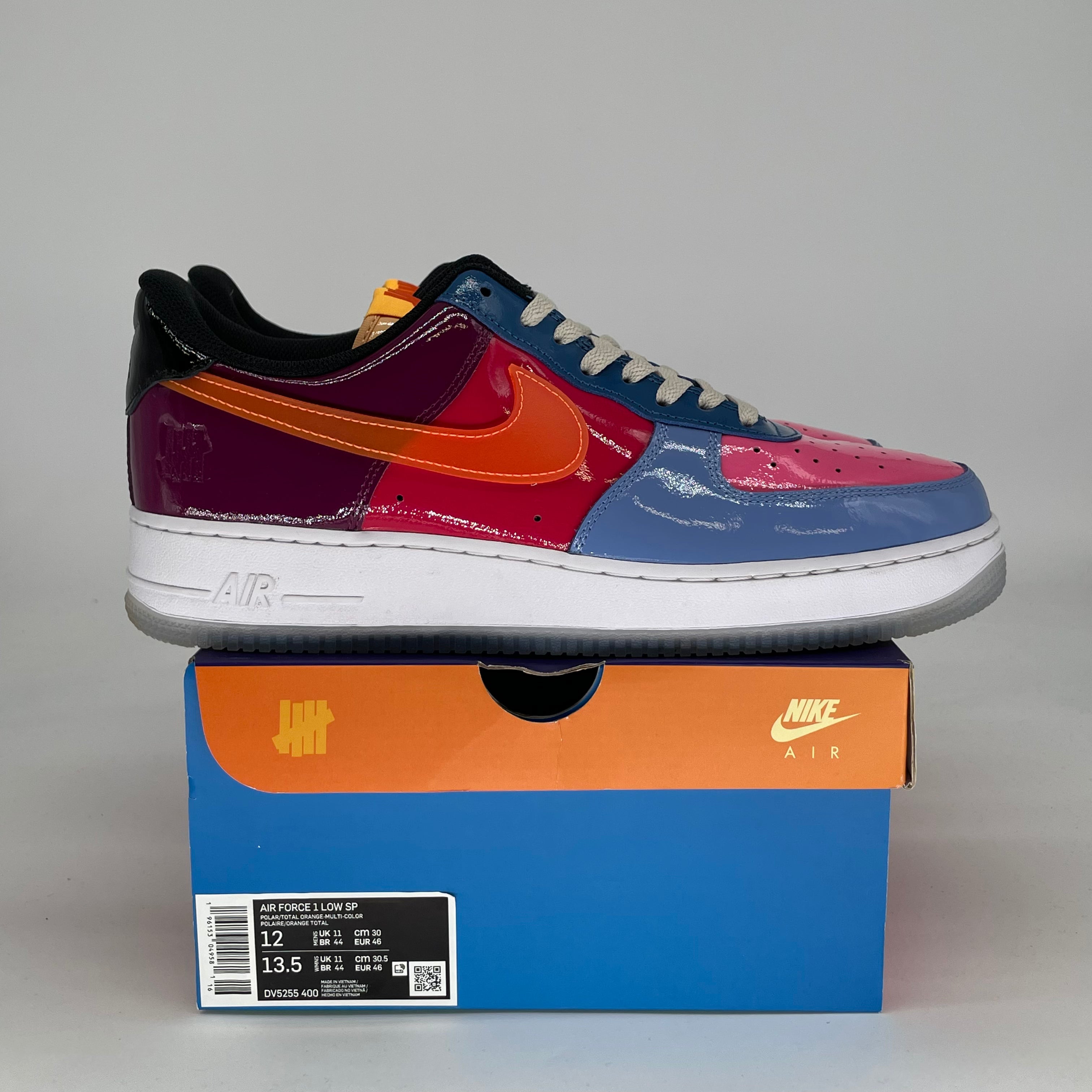 NIKE AIR FORCE 1 X UNDEFEATED MULTI PATENT TOTAL ORG DV5255-400 SIZE 12/13.5W