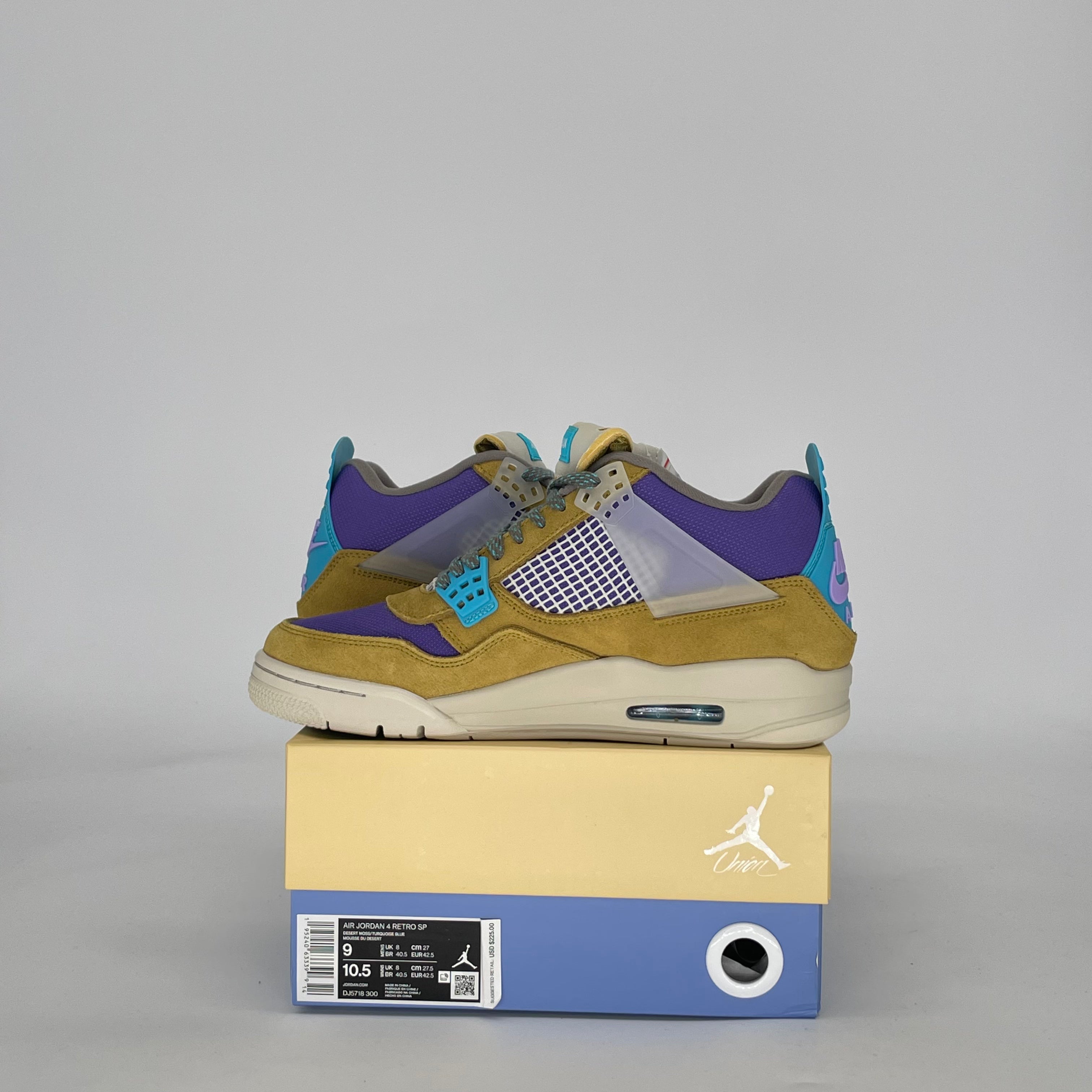 AIR JORDAN 4 30TH ANNIVERSARY UNION DESERT MOSS DJ5718-300 SIZE 9/10.5W