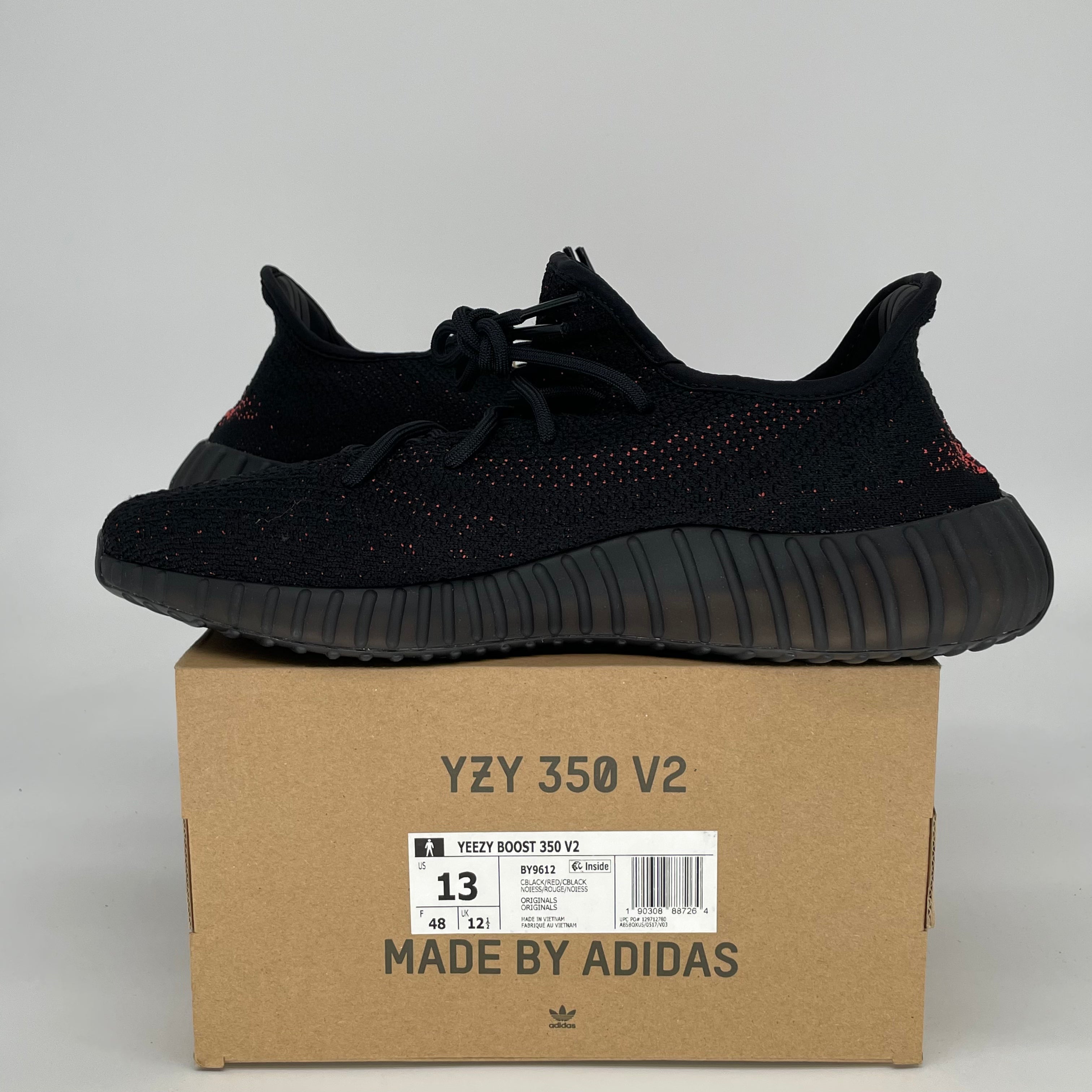 ADIDAS YEEZY 350 V2 CORE BLACK RED BY9612 SIZE 13/14.5W