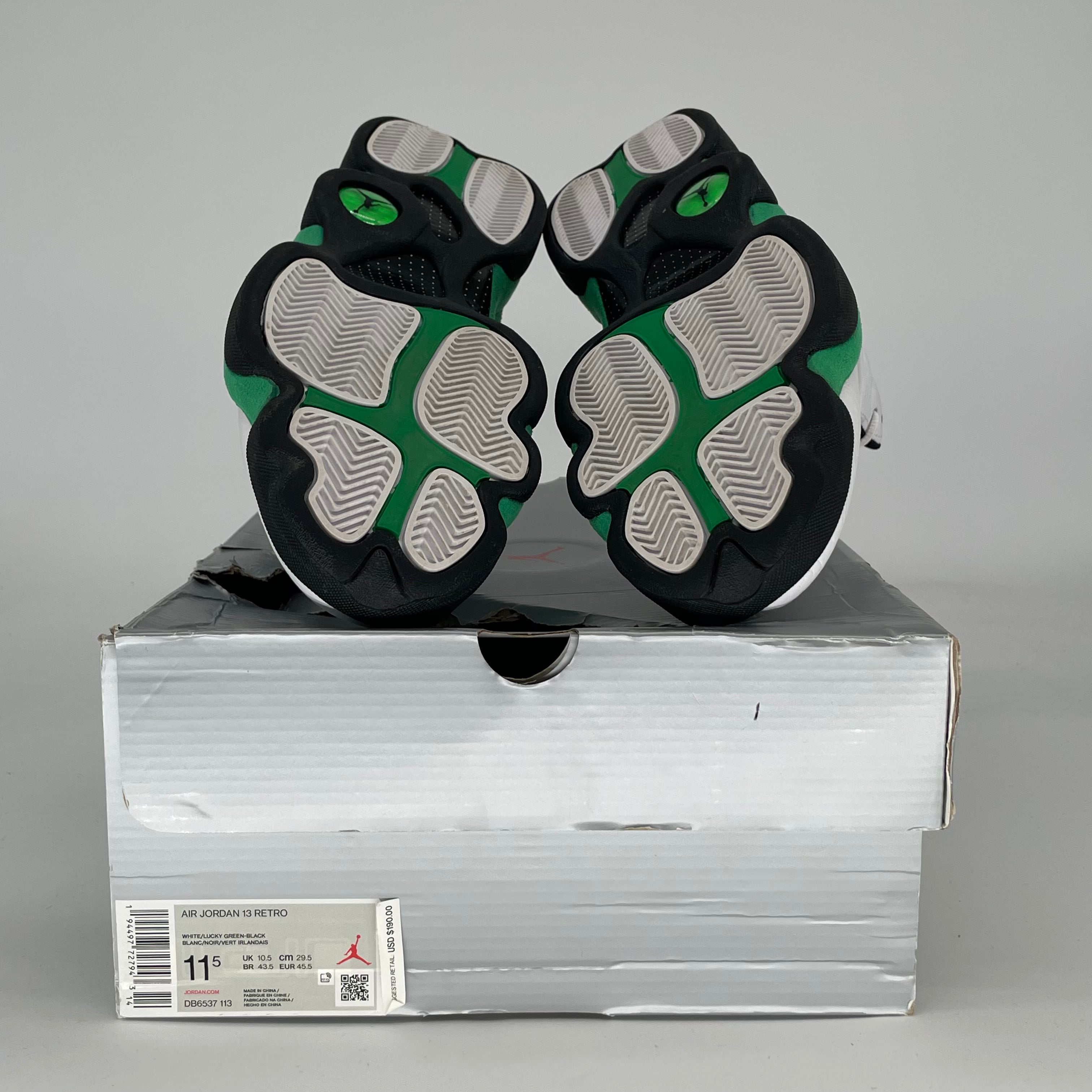 AIR JORDAN 13 WHITE LUCKY GREEN DB6537-113 SIZE 11.5/13W