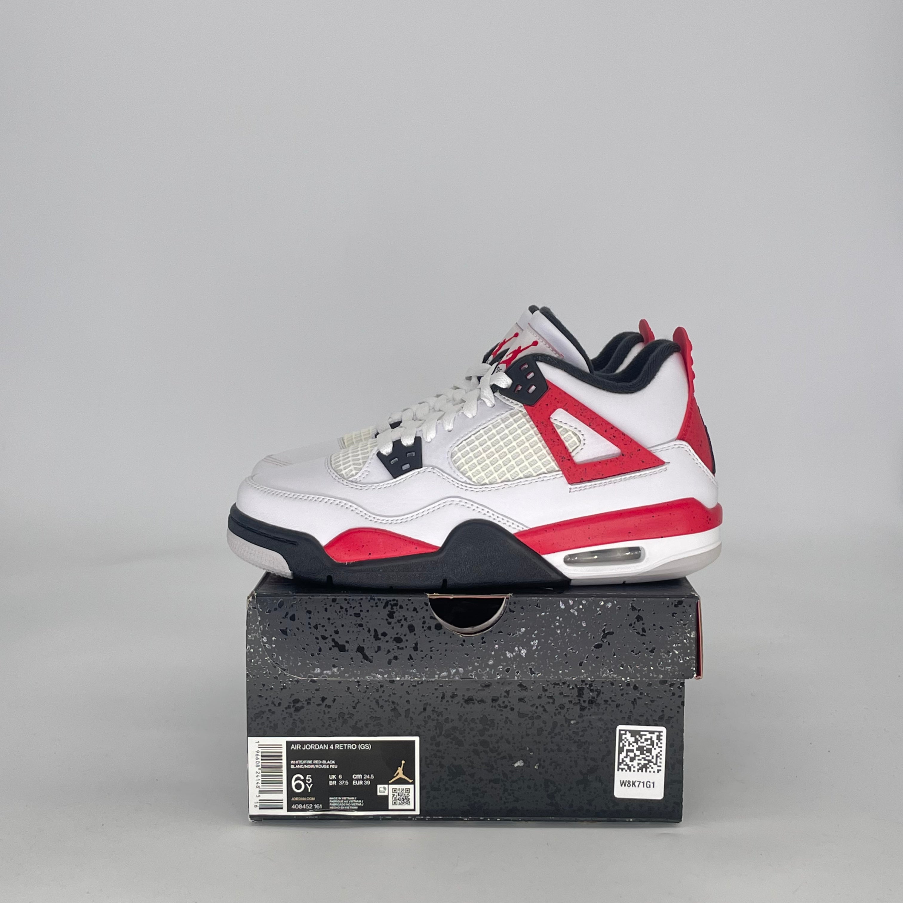 AIR JORDAN 4 RED CEMENT 408452-161 SIZE 6.5/8W GS