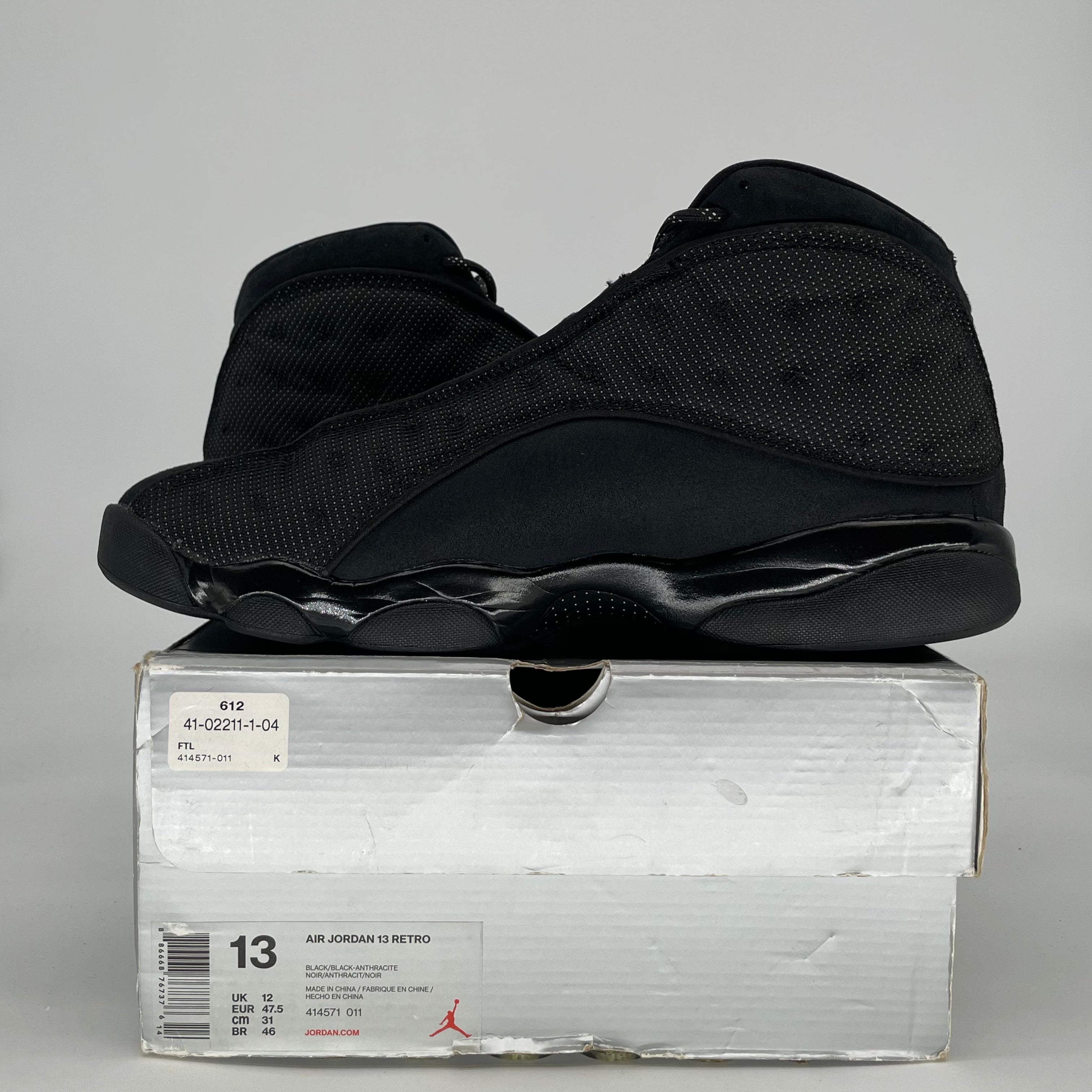 AIR JORDAN 13 BLACK CAT 414571-011 SIZE 13/14.5W