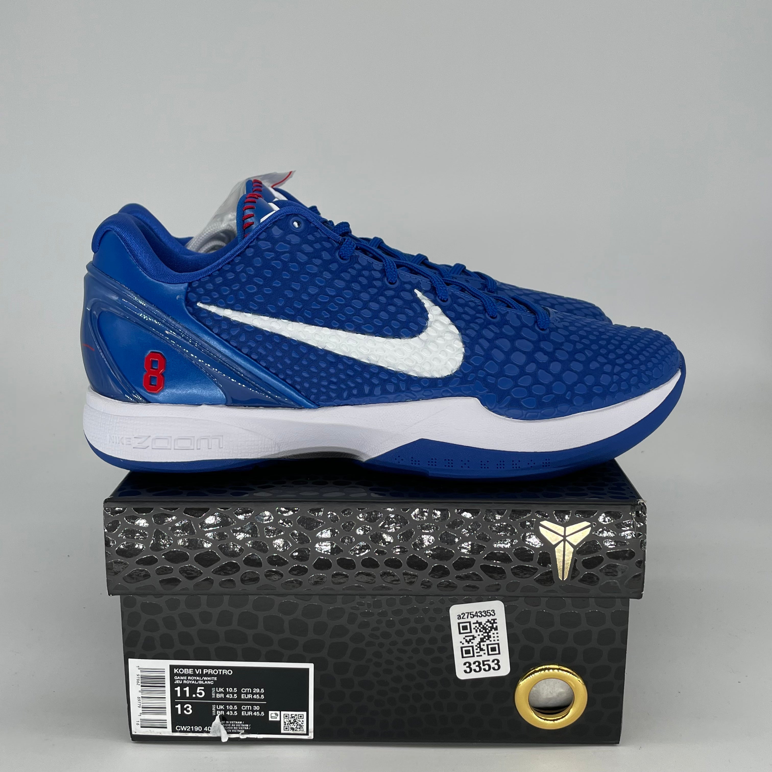 NIKE KOBE 6 PROTRO DODGERS CW2190-400 SIZE 11.5/13W