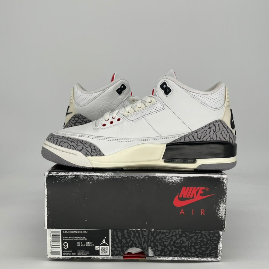 AIR JORDAN 3 WHITE CEMENT REIMAGINED DN3707-100 SIZE 9/10.5W