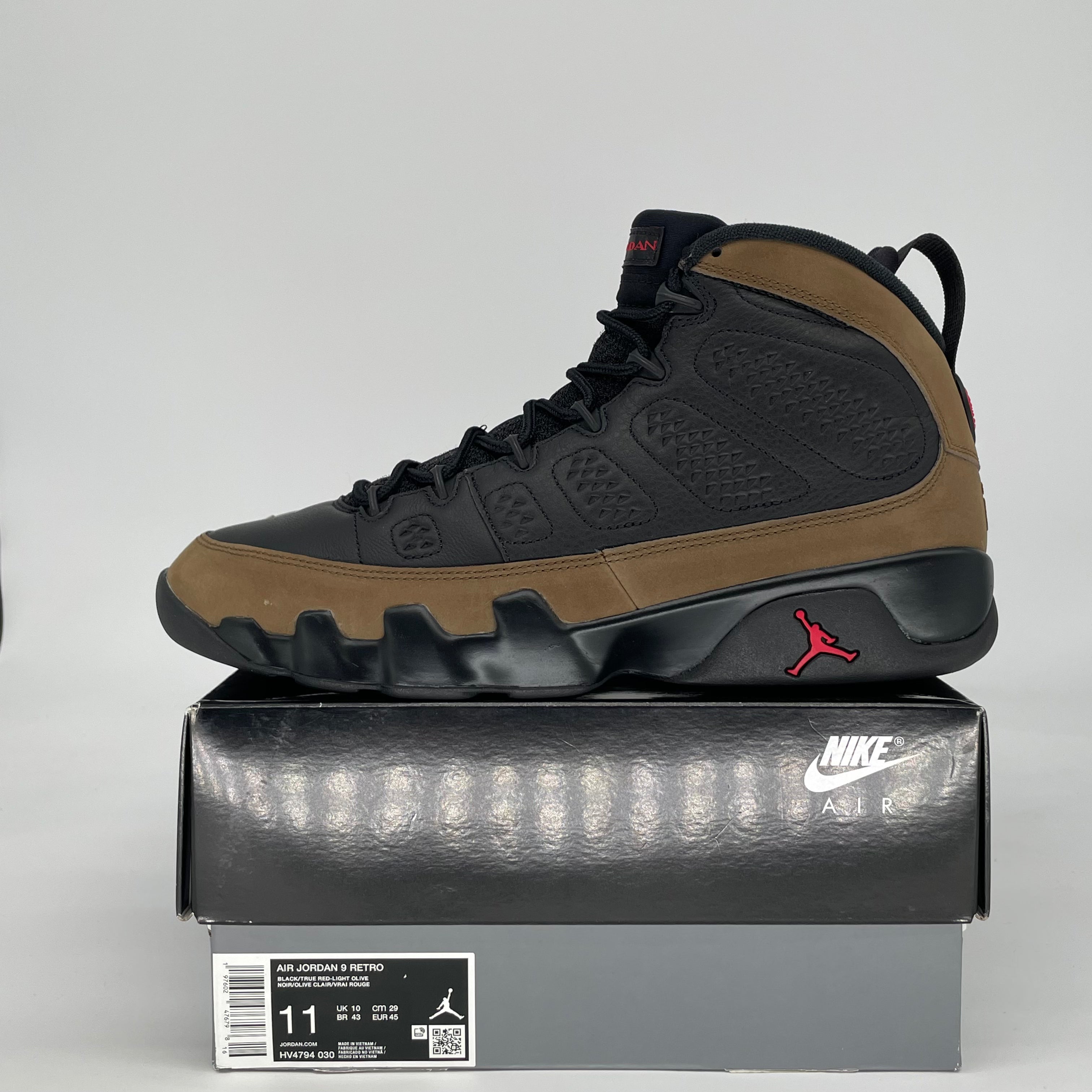 AIR JORDAN 9 OLIVE HV4794-030 SIZE 11/12.5W