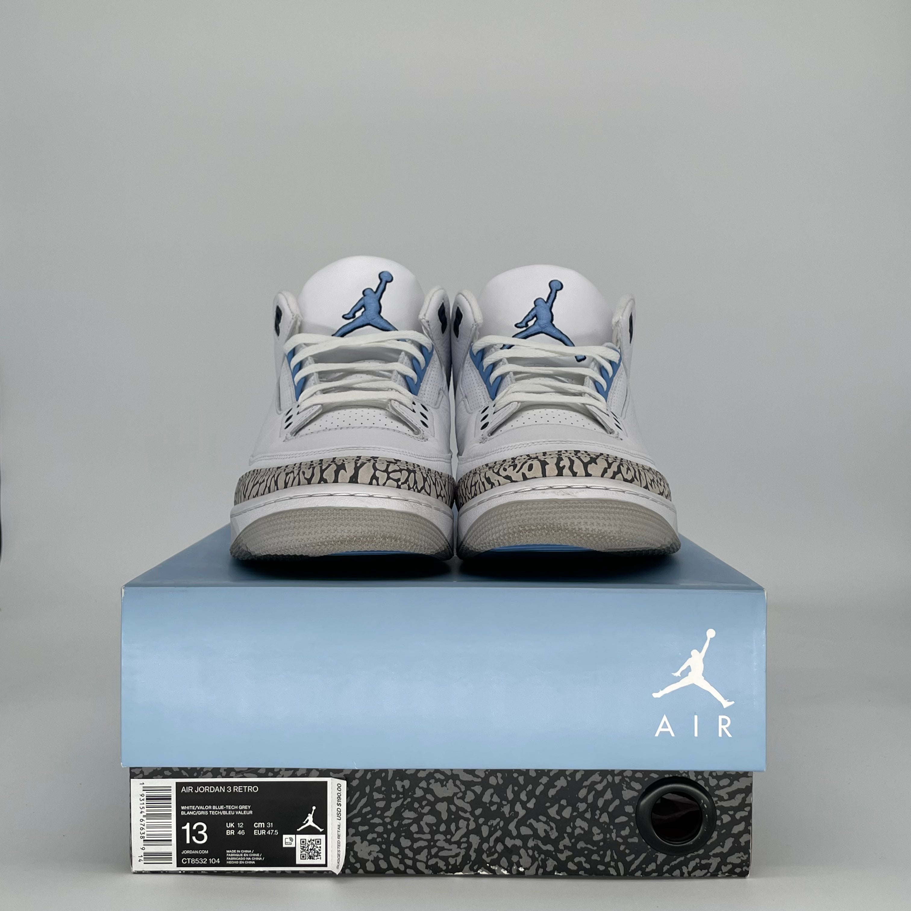 AIR JORDAN 3 UNC CT8532-104 SIZE 13/14.5W