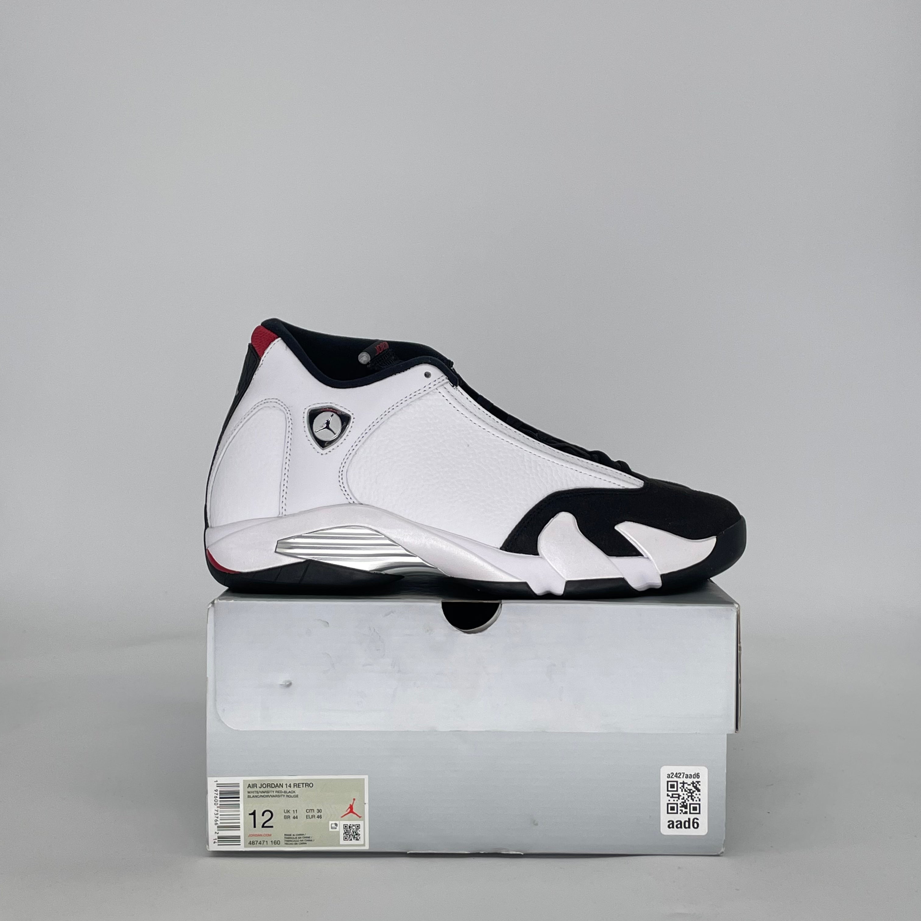 AIR JORDAN 14 BLACK TOE 487471-160 SIZE 12/13.5W
