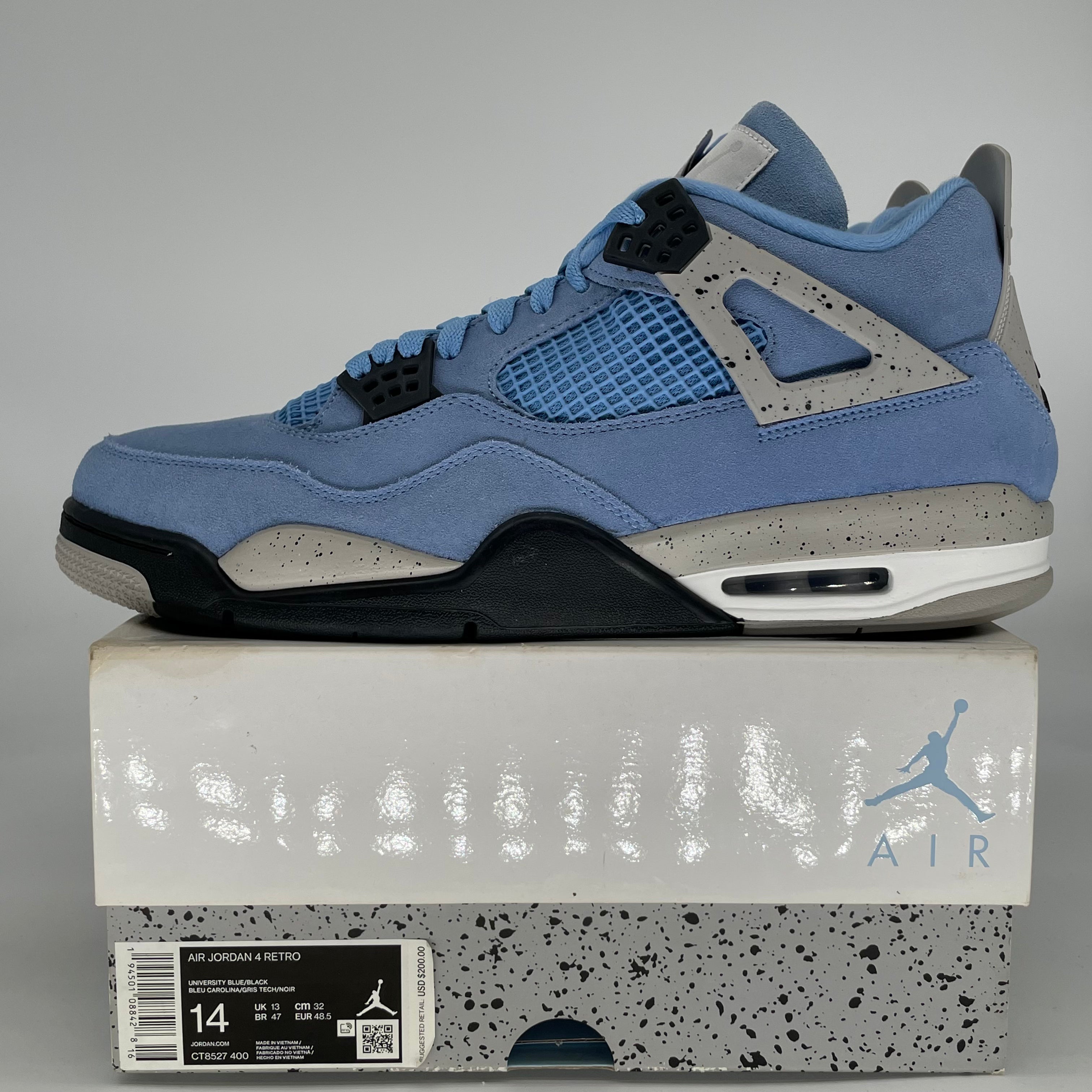 AIR JORDAN 4 UNIVERSITY BLUE CT8527-400 SIZE 14/15.5W