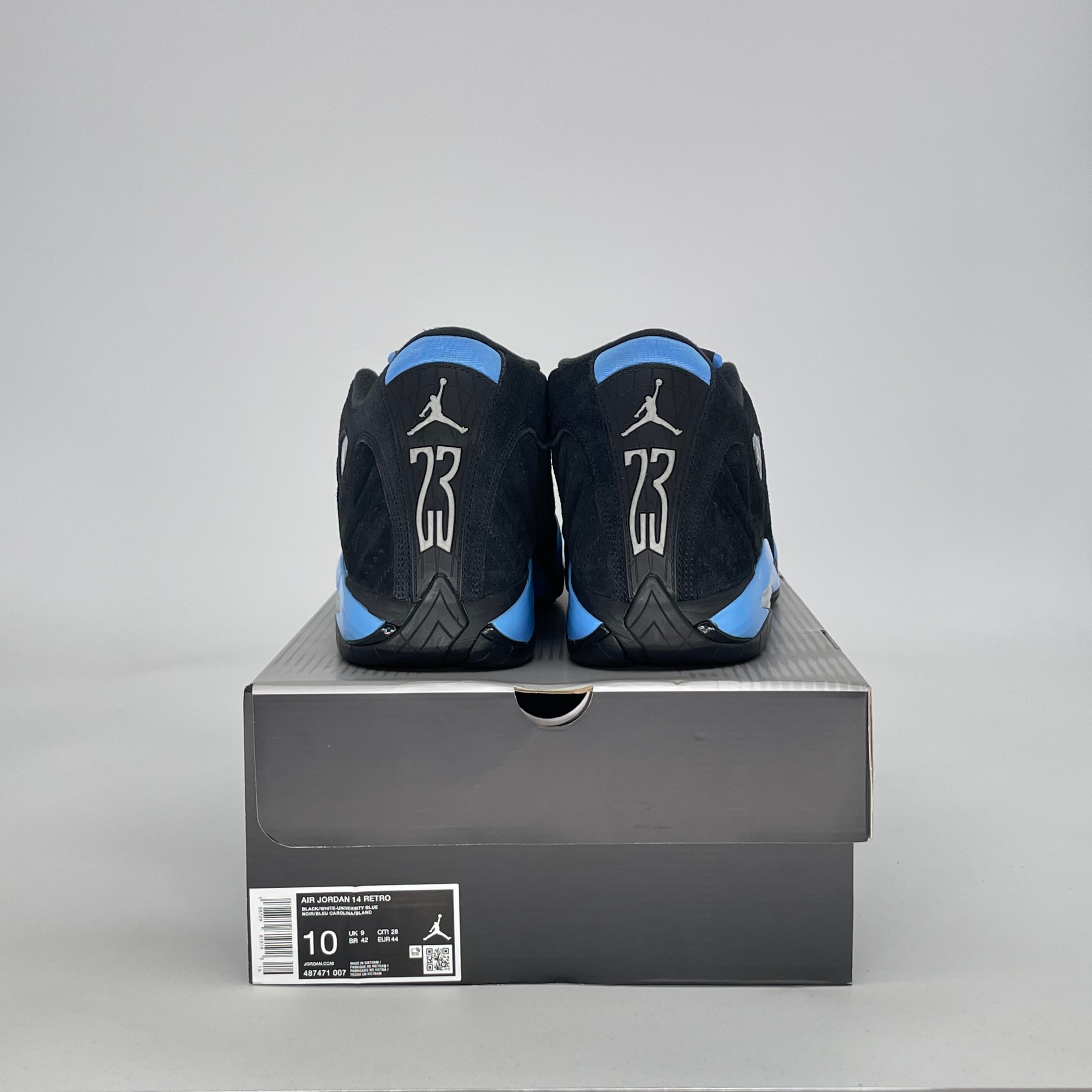 AIR JORDAN 14 BLACK UNIVERSITY BLUE 487471-007 SIZE 10/11.5W