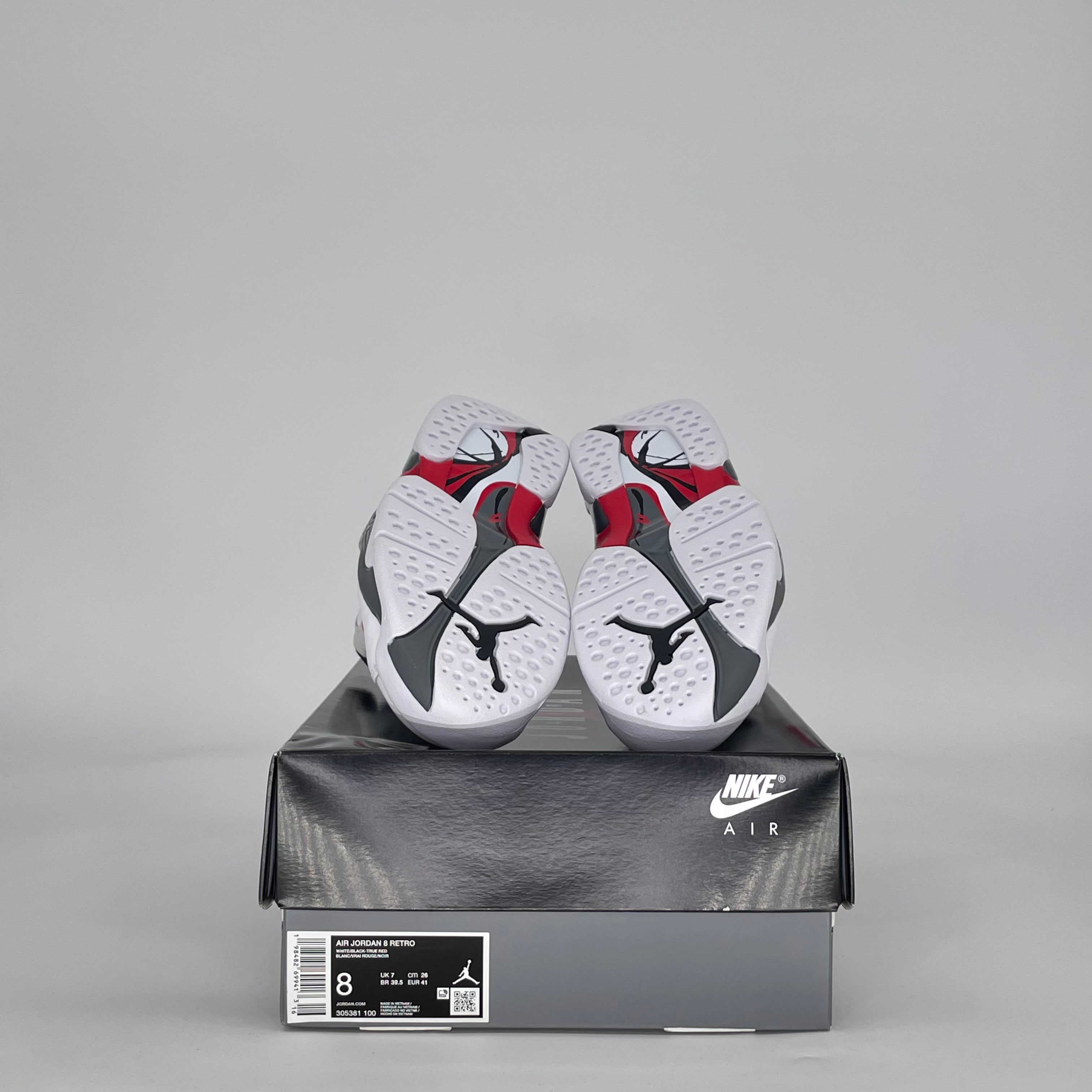 AIR JORDAN 8 WHITE TRUE RED (2025) 305381-100 SIZE 8/9.5W