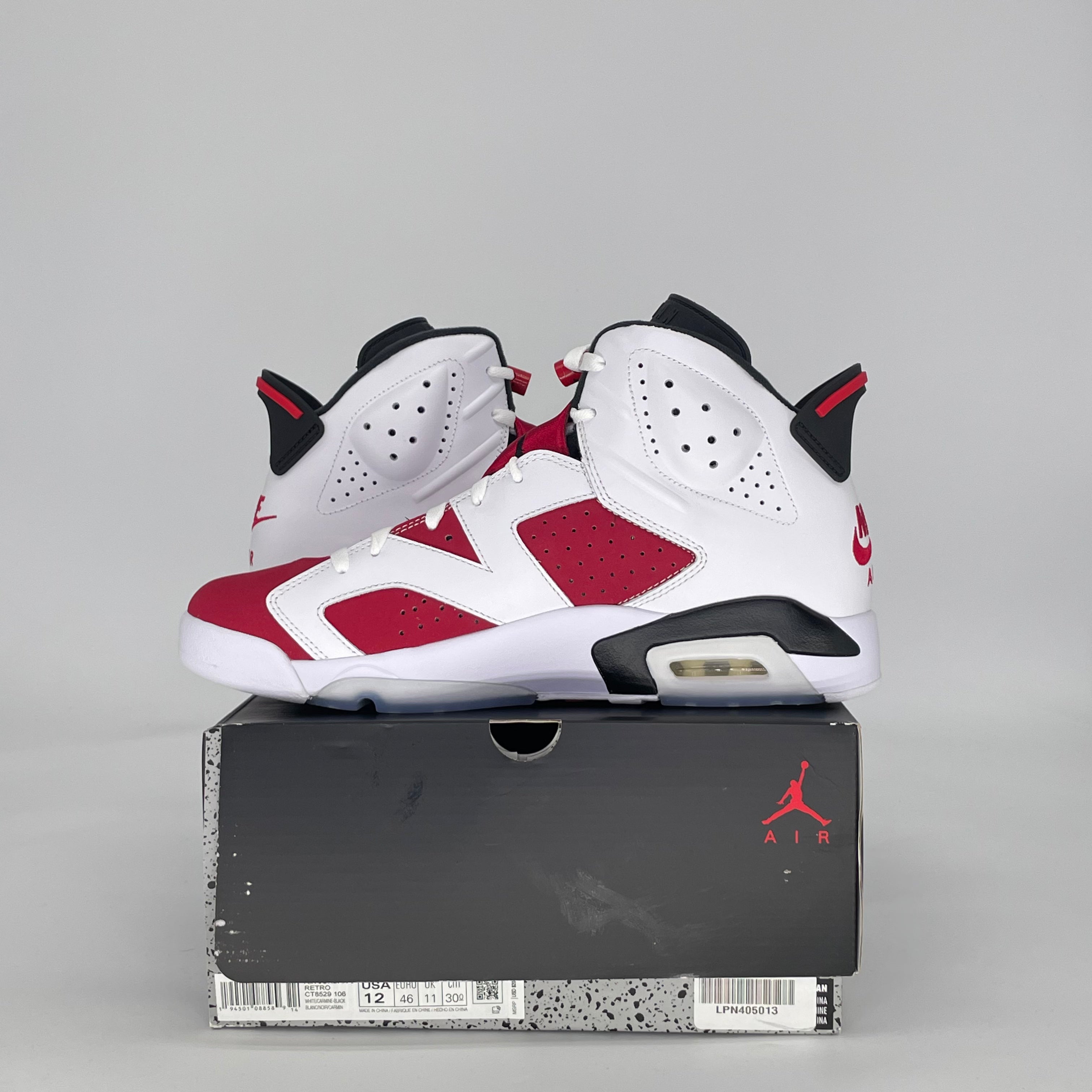 AIR JORDAN 6 CARMINE (2021) CT8529-106 SIZE 12/13.5W