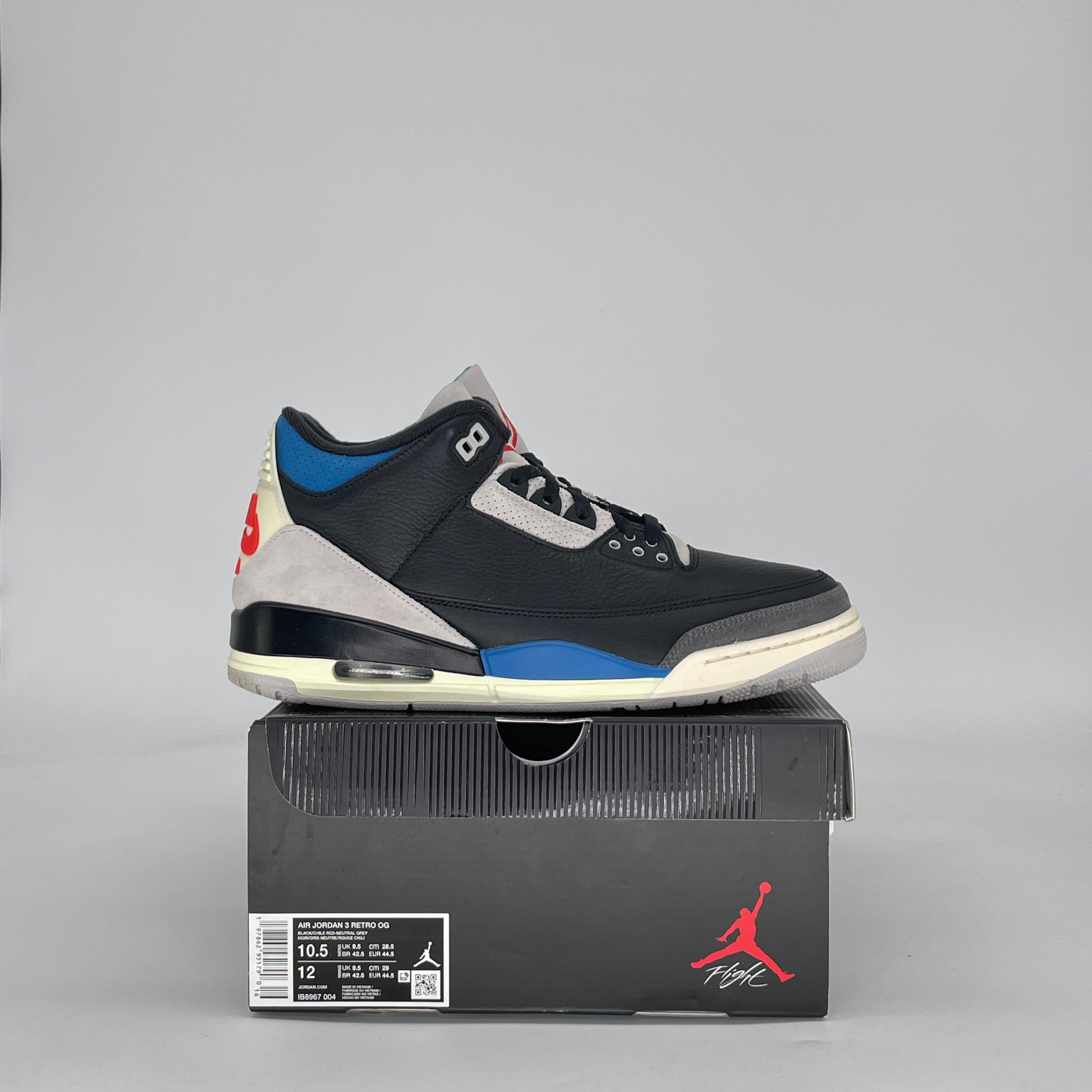 AIR JORDAN 3 RARE AIR IB8967-004 SIZE 10.5/12W