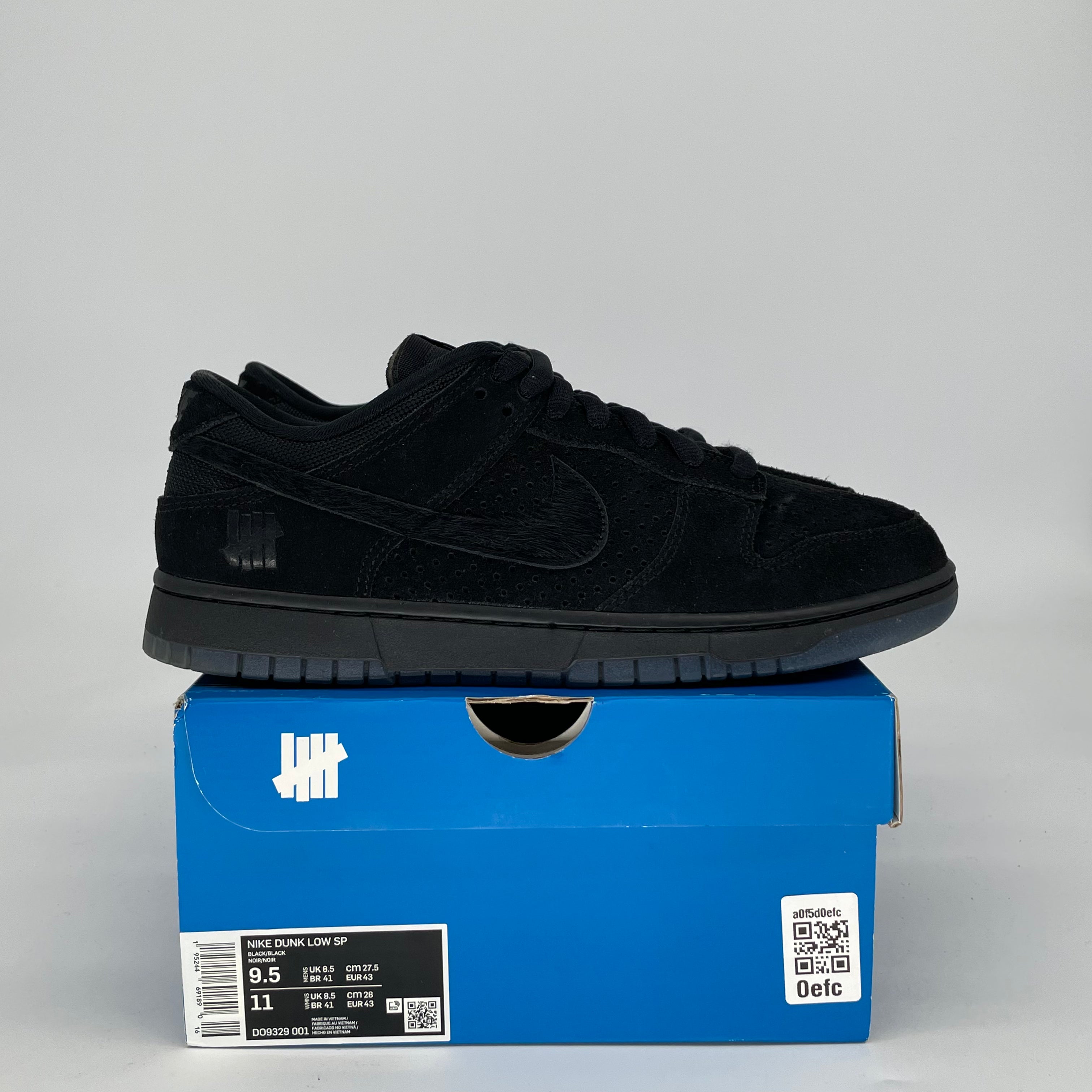 NIKE DUNK LOW X UNDEFEATED 5 ON IT BLACK DO9329-001 SIZE 9.5/11W