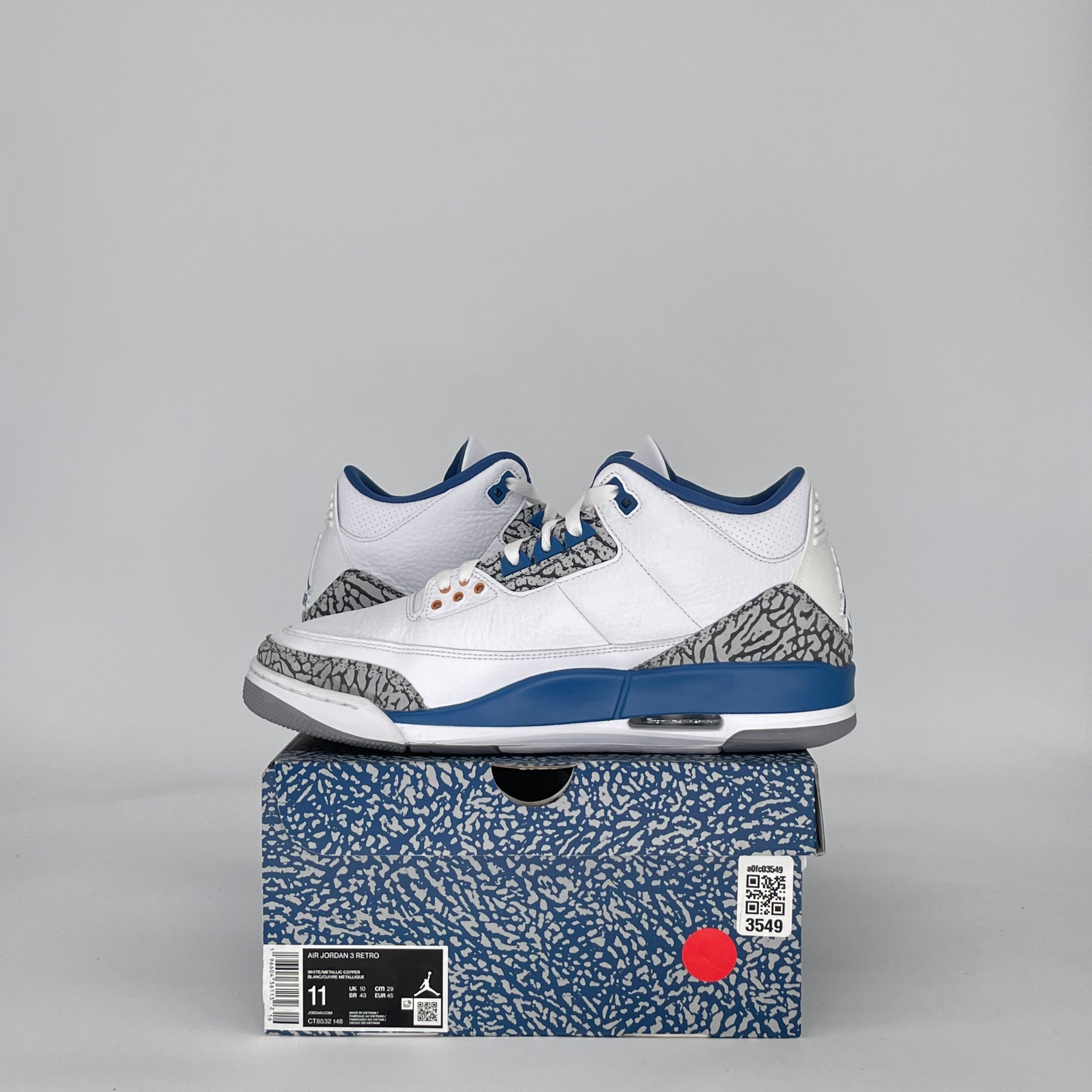 AIR JORDAN 3 WIZARDS CT8532-148 SIZE 11/12.5W