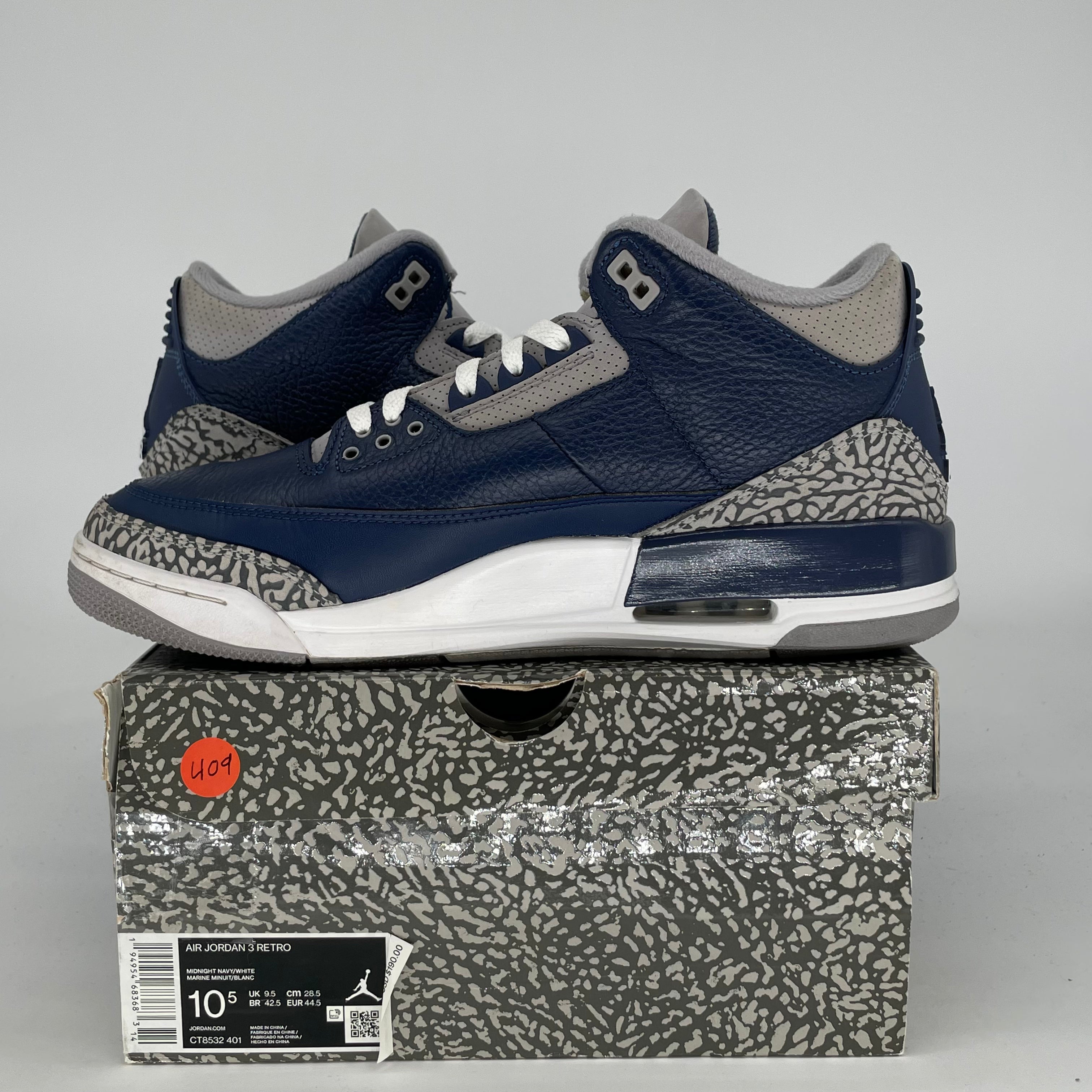 AIR JORDAN 3 GEORGETOWN CT8532-401 SIZE 10.5/12W
