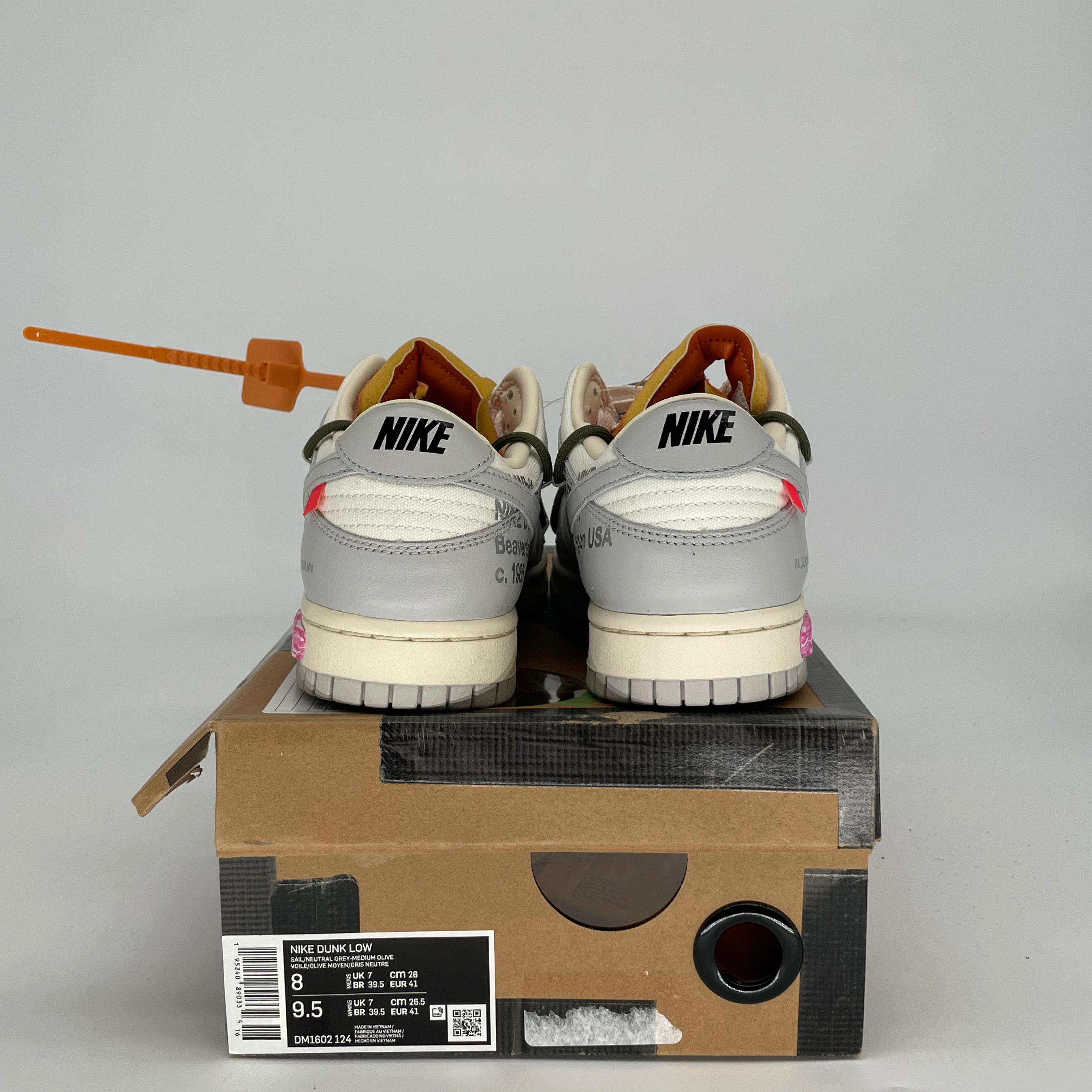 OFF WHITE X NIKE DUNK LOW LOT 22 DM1602-124 SIZE 8/9.5W