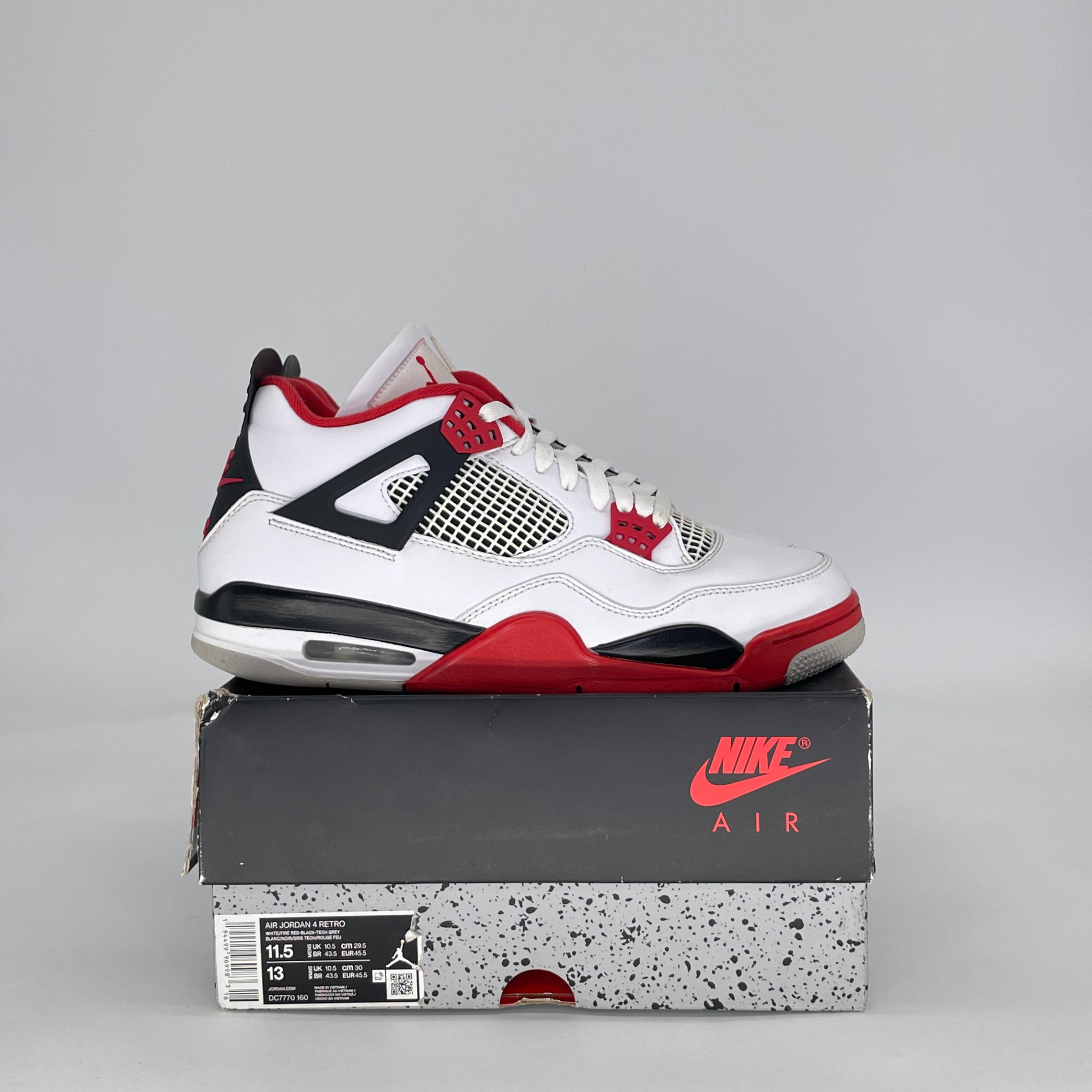 AIR JORDAN 4 FIRE RED (2020) DC7770-160 SIZE 11.5/13W