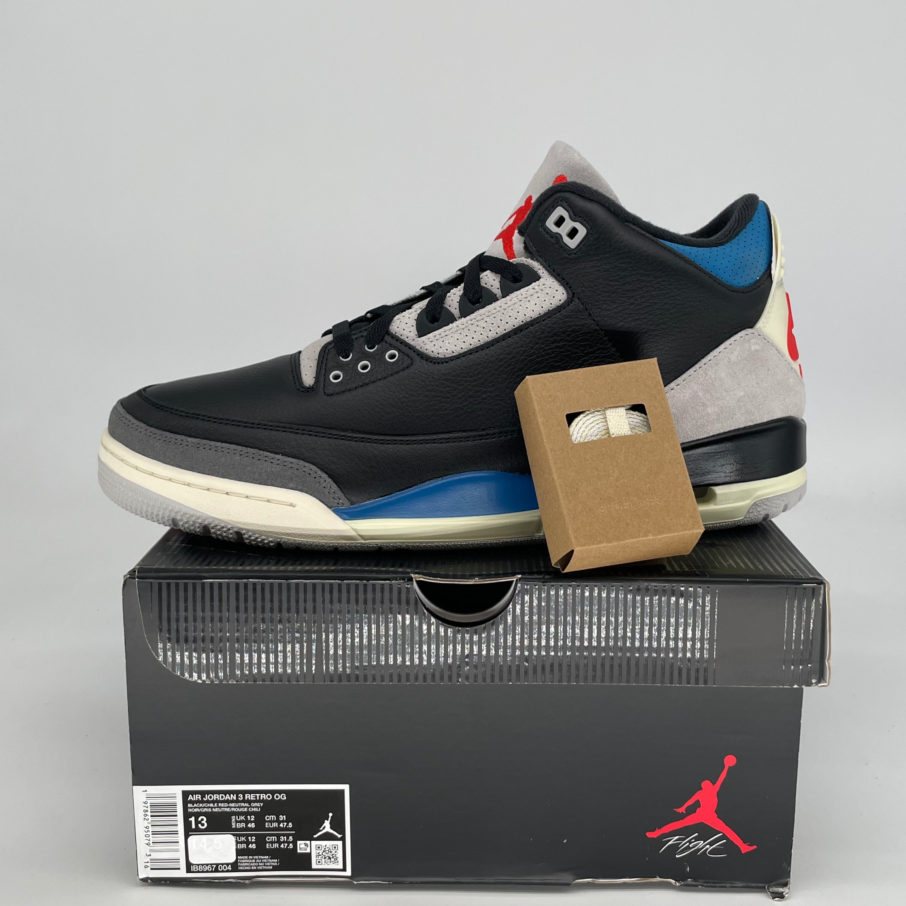 AIR JORDAN 3 RARE AIR IB8967-004 SIZE 13/14.5W