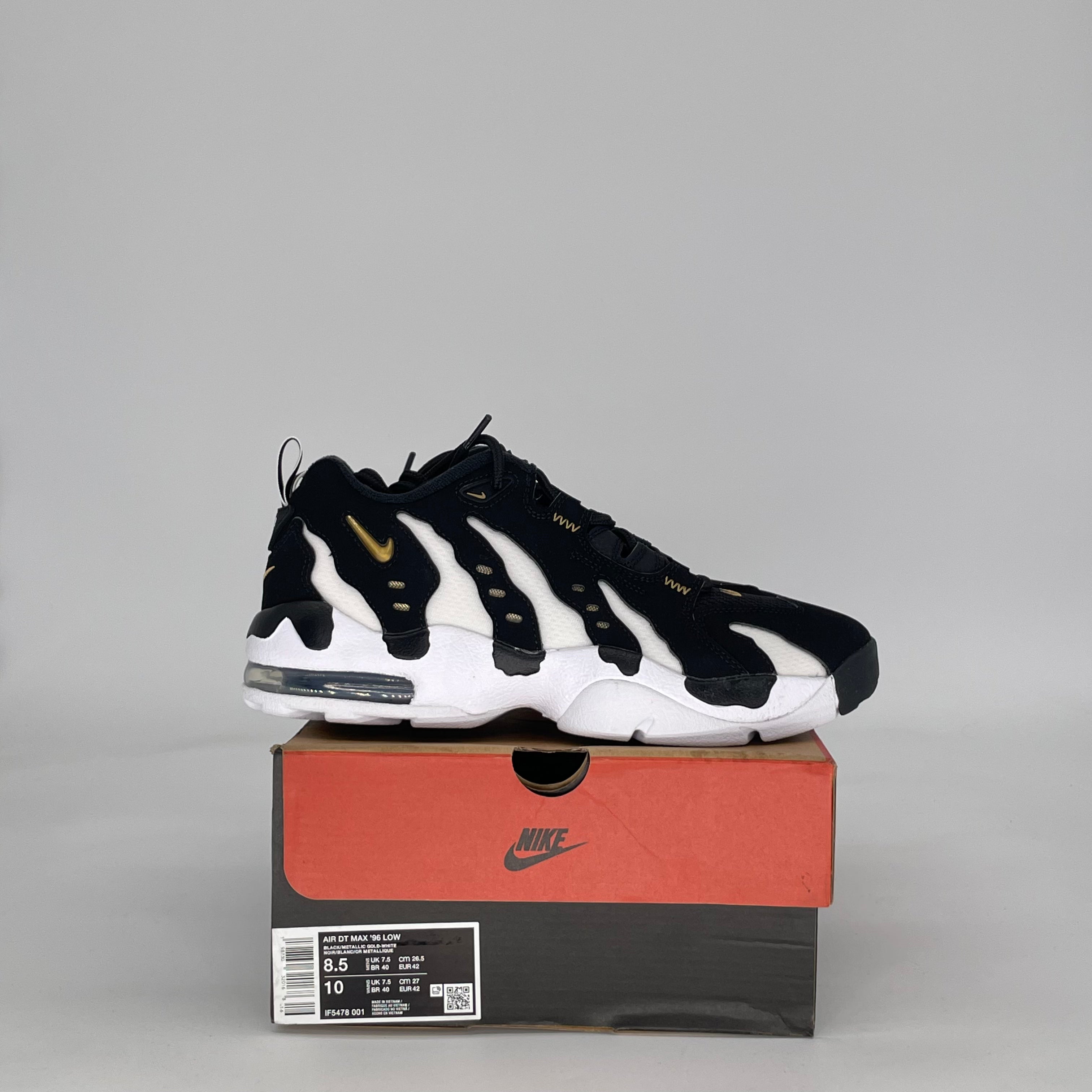 NIKE AIR DT MAX '96 LOW BLACK METALLIC GOLD IF5478-001 SIZE 8.5/10W
