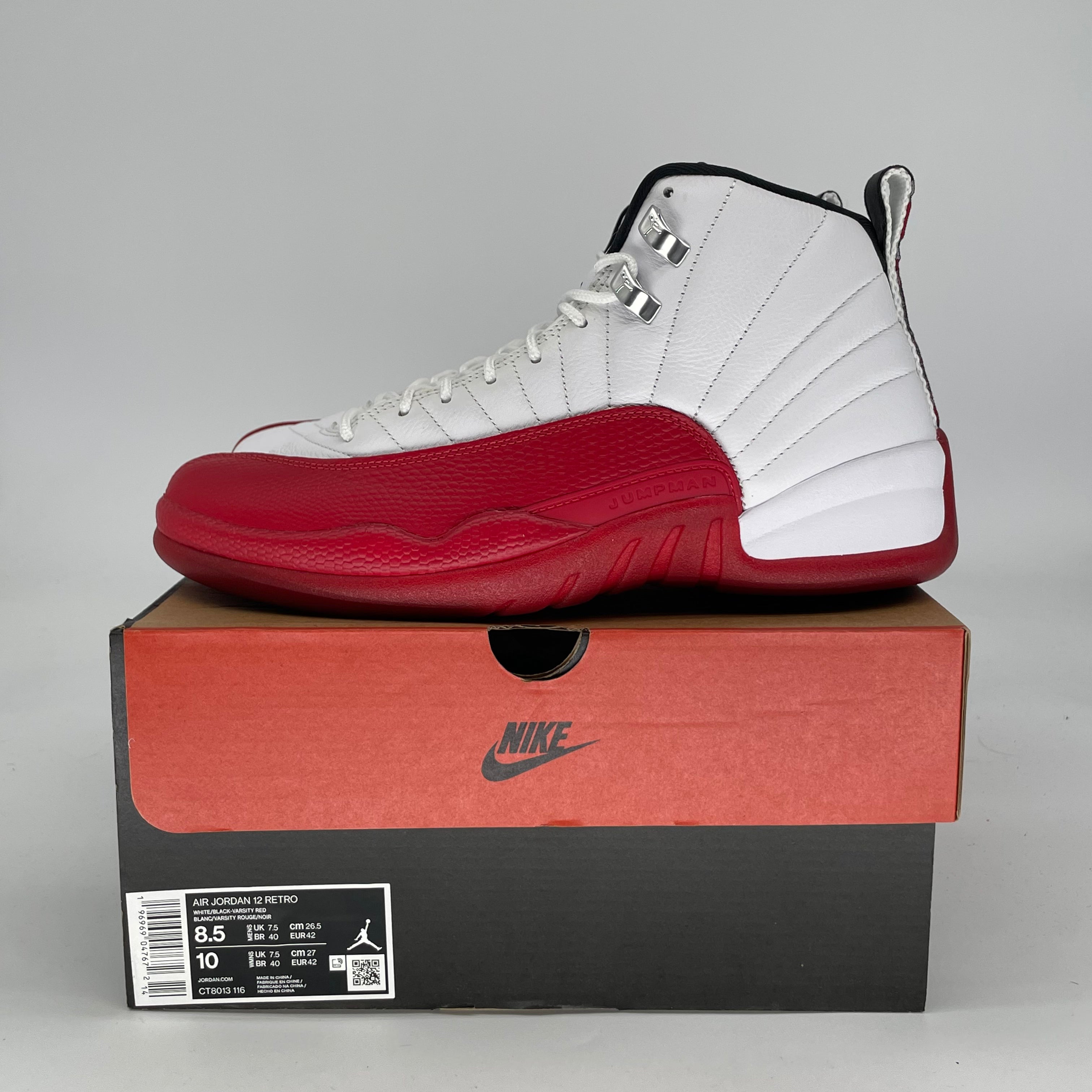 AIR JORDAN 12 CHERRY CT8013-116 SIZE 8.5/10W