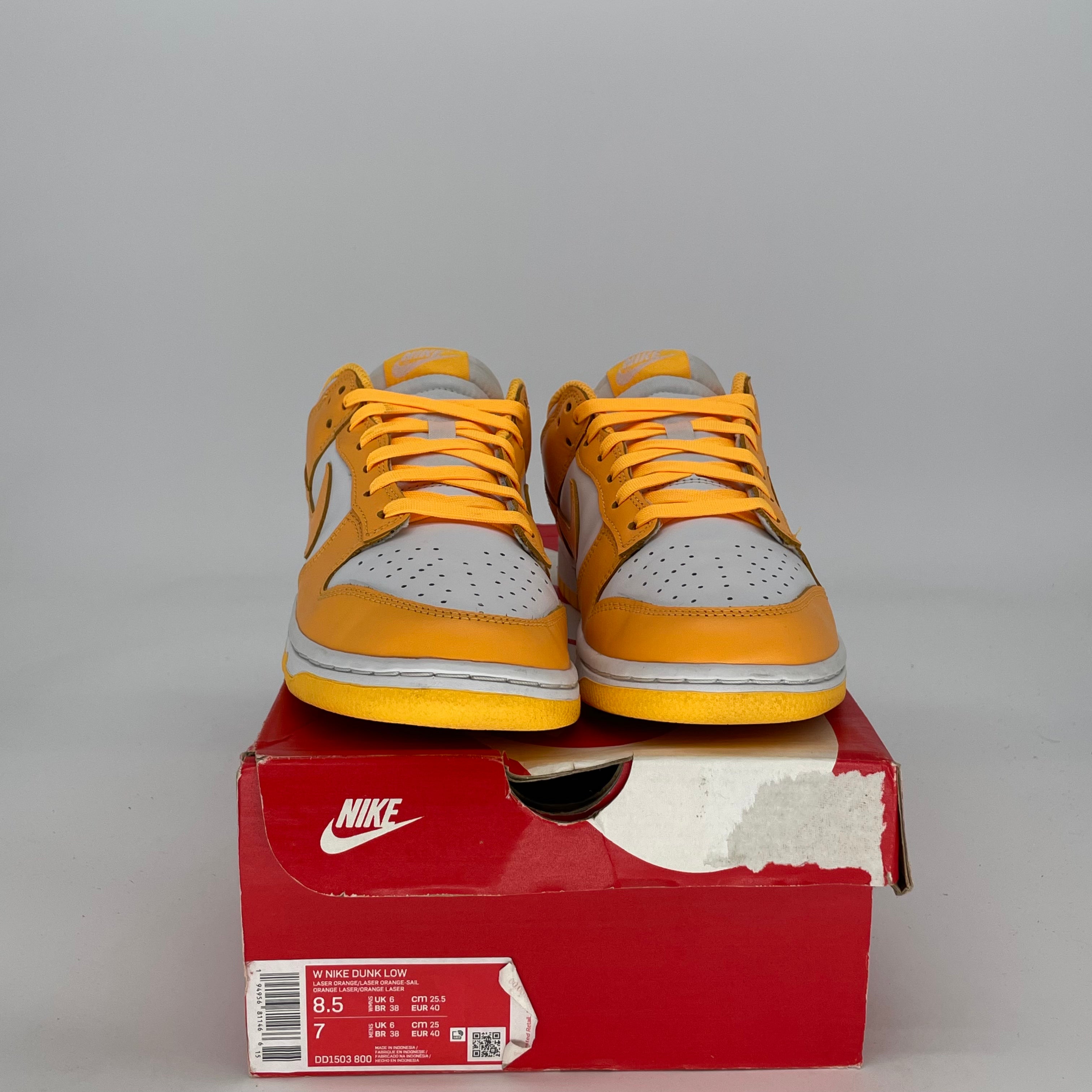NIKE DUNK LOW LASER ORANGE W DD1503-800 SIZE 7/8.5W