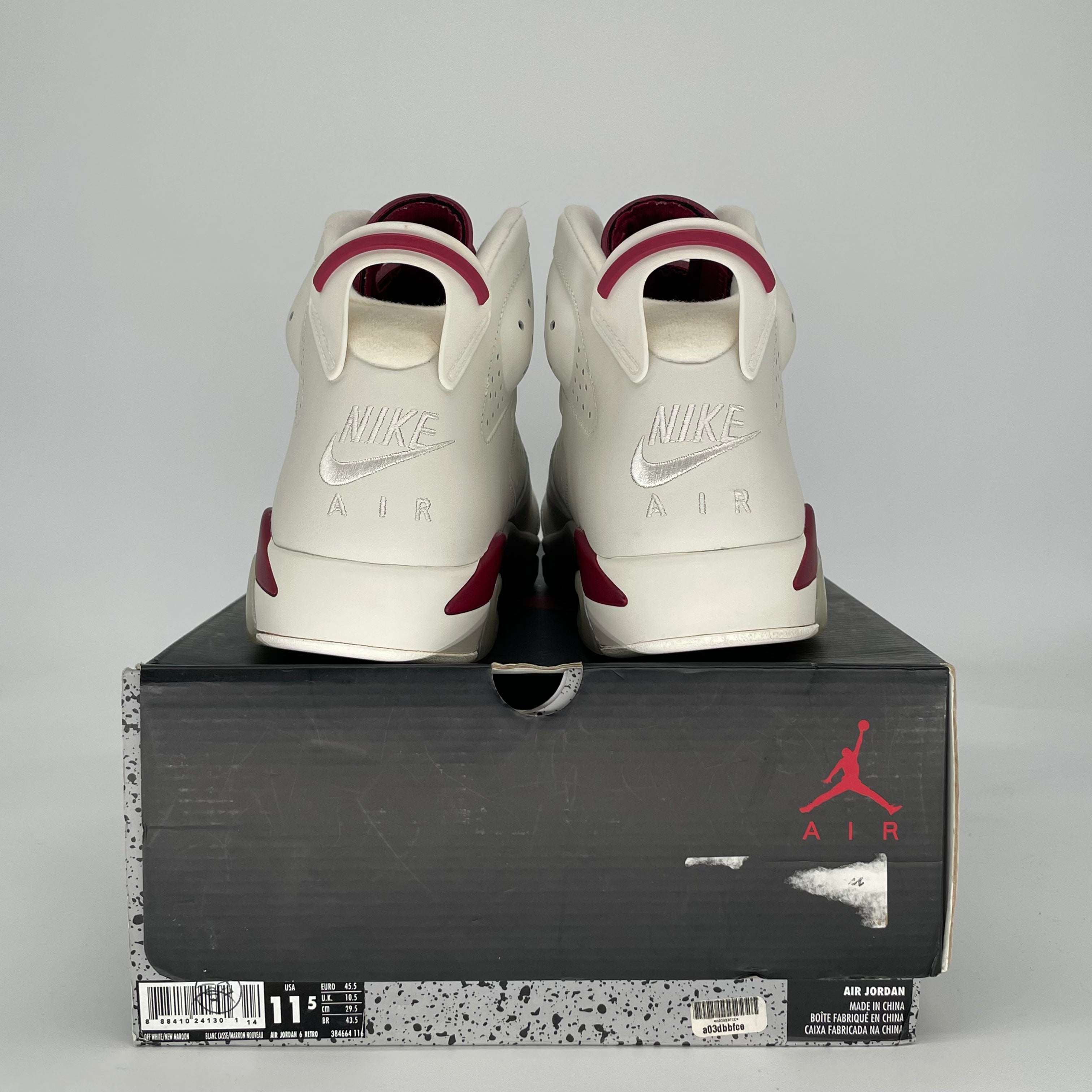 AIR JORDAN 6 MAROON 384664-116 SIZE 11.5/13W