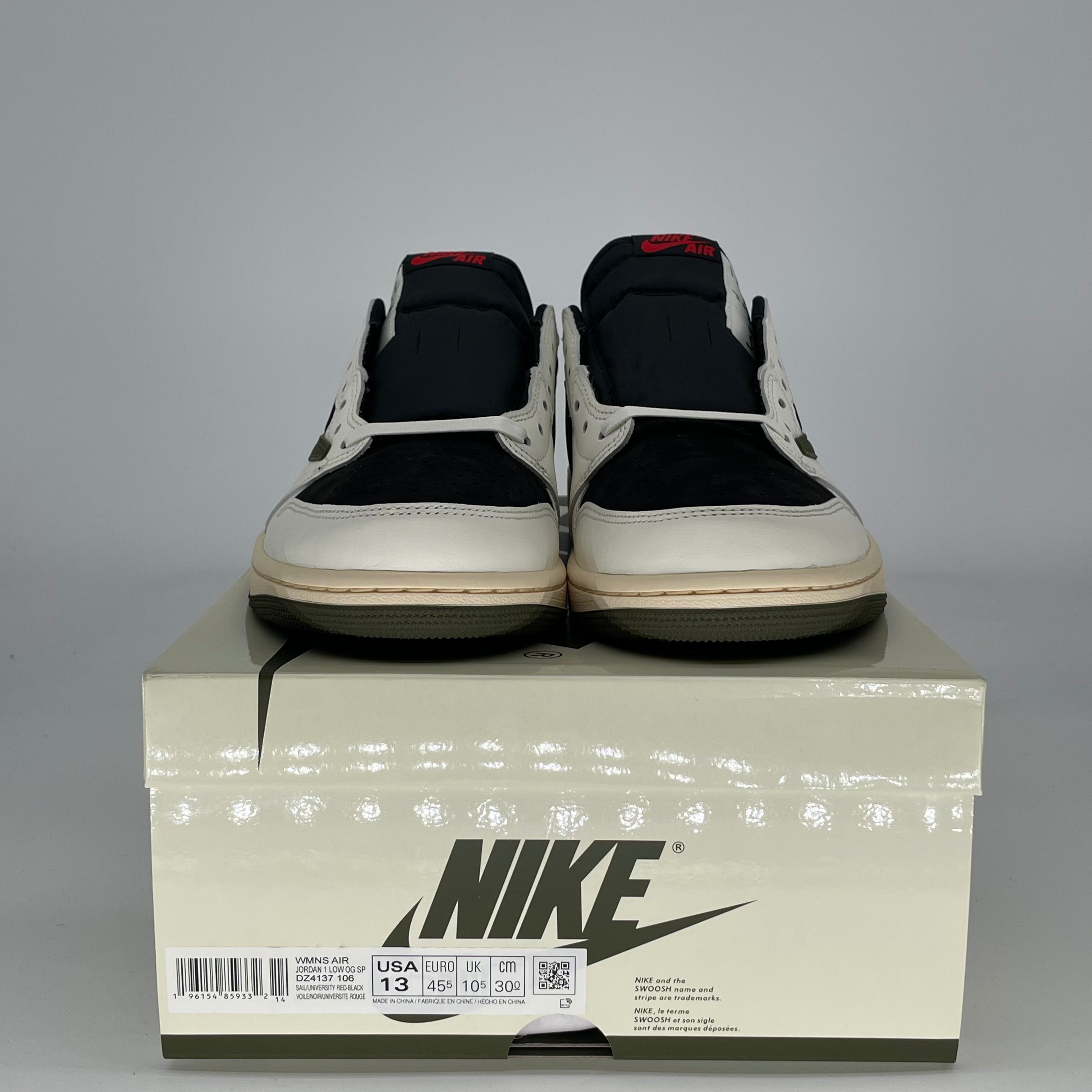 TRAVIS SCOTT X AIR JORDAN 1 LOW OLIVE W DZ4137-106 SIZE 11.5/13W