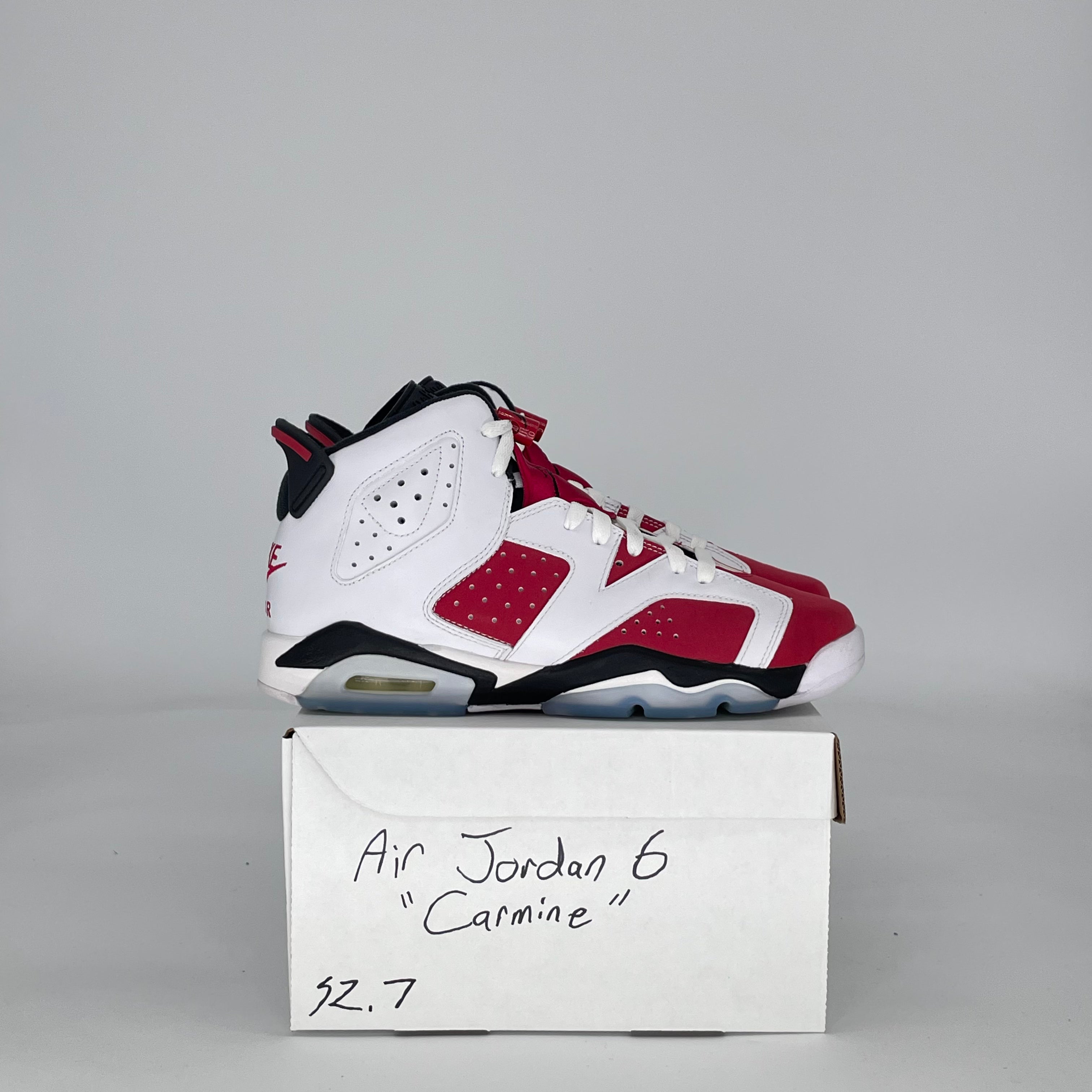 AIR JORDAN 6 CARMINE 384665-106 SIZE 7/8.5W GS
