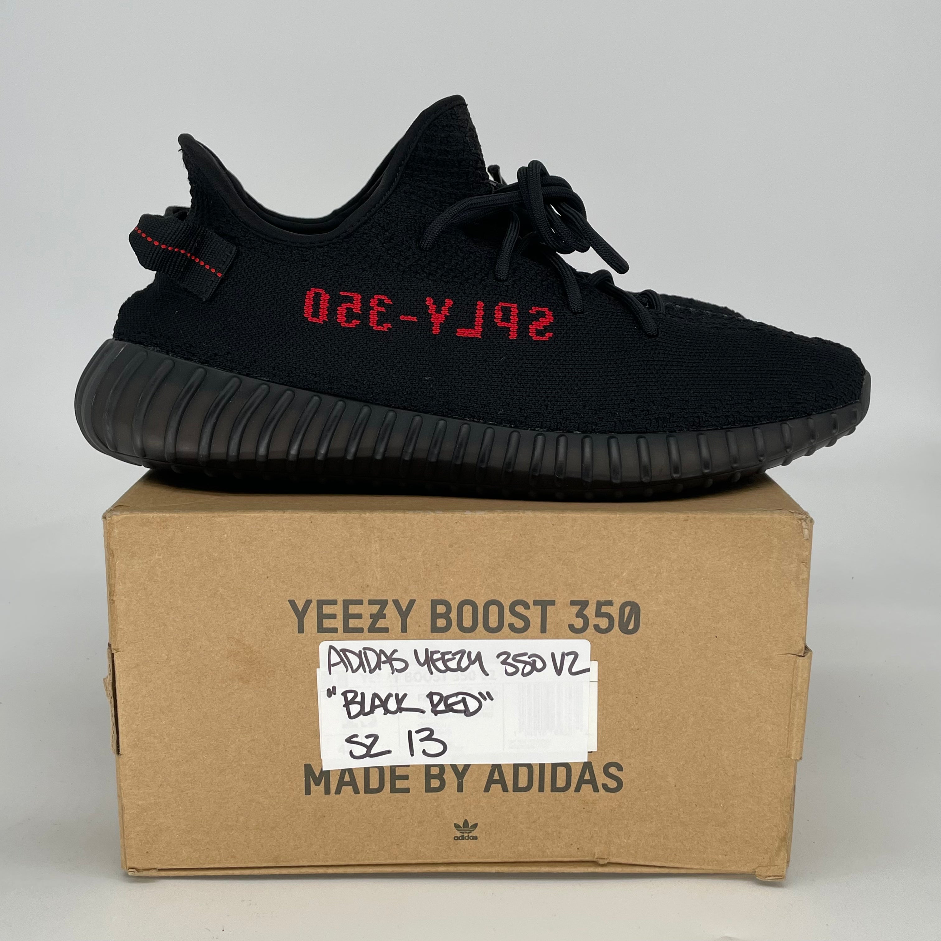 ADIDAS YEEZY 350 V2 BLACK RED CP9652 SIZE 13/14.5W