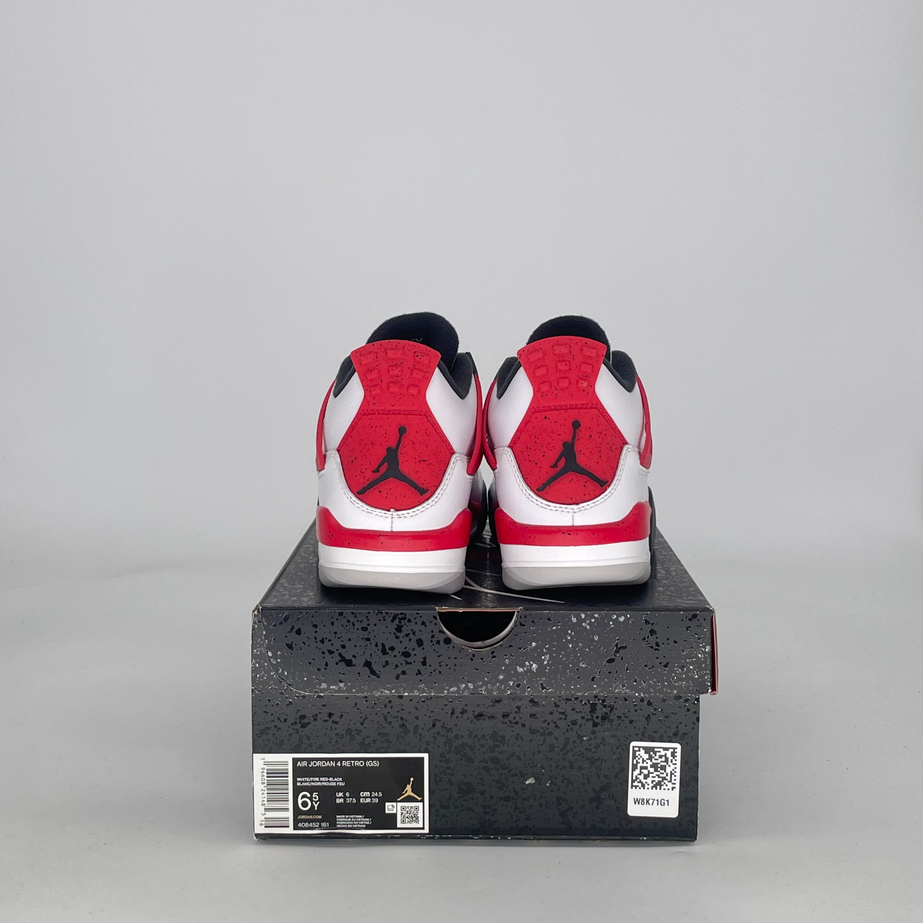 AIR JORDAN 4 RED CEMENT 408452-161 SIZE 6.5/8W GS