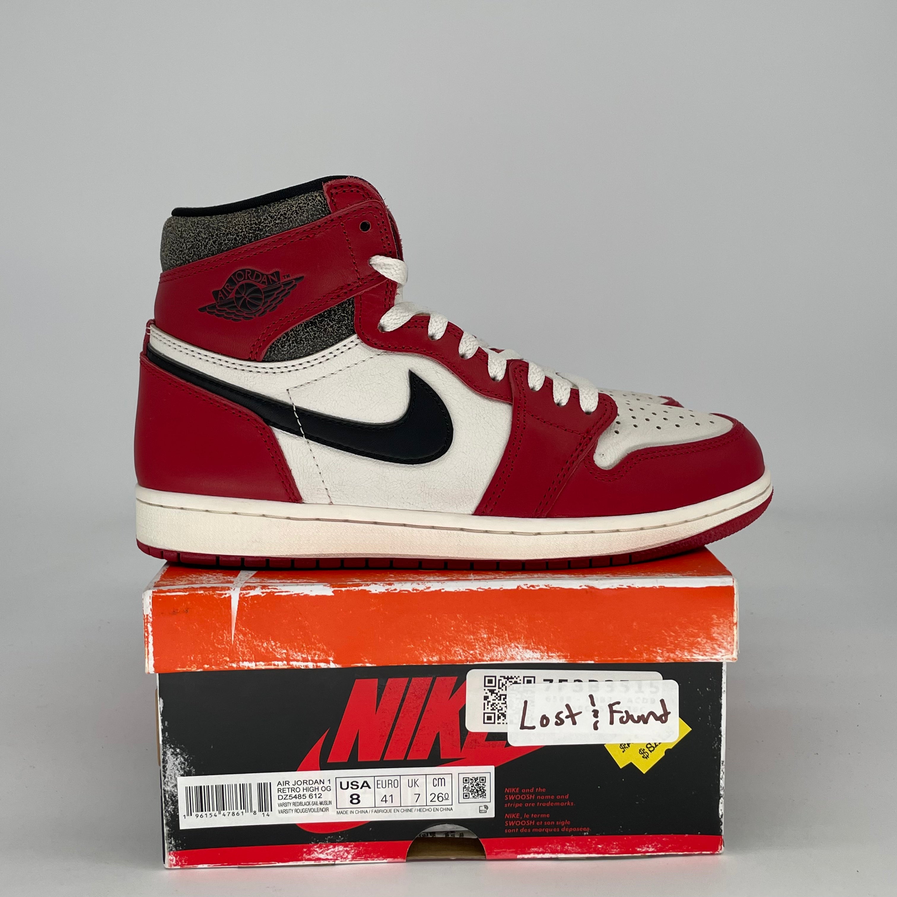 AIR JORDAN 1 LOST AND FOUND DZ5485-612 SIZE 8/9.5W