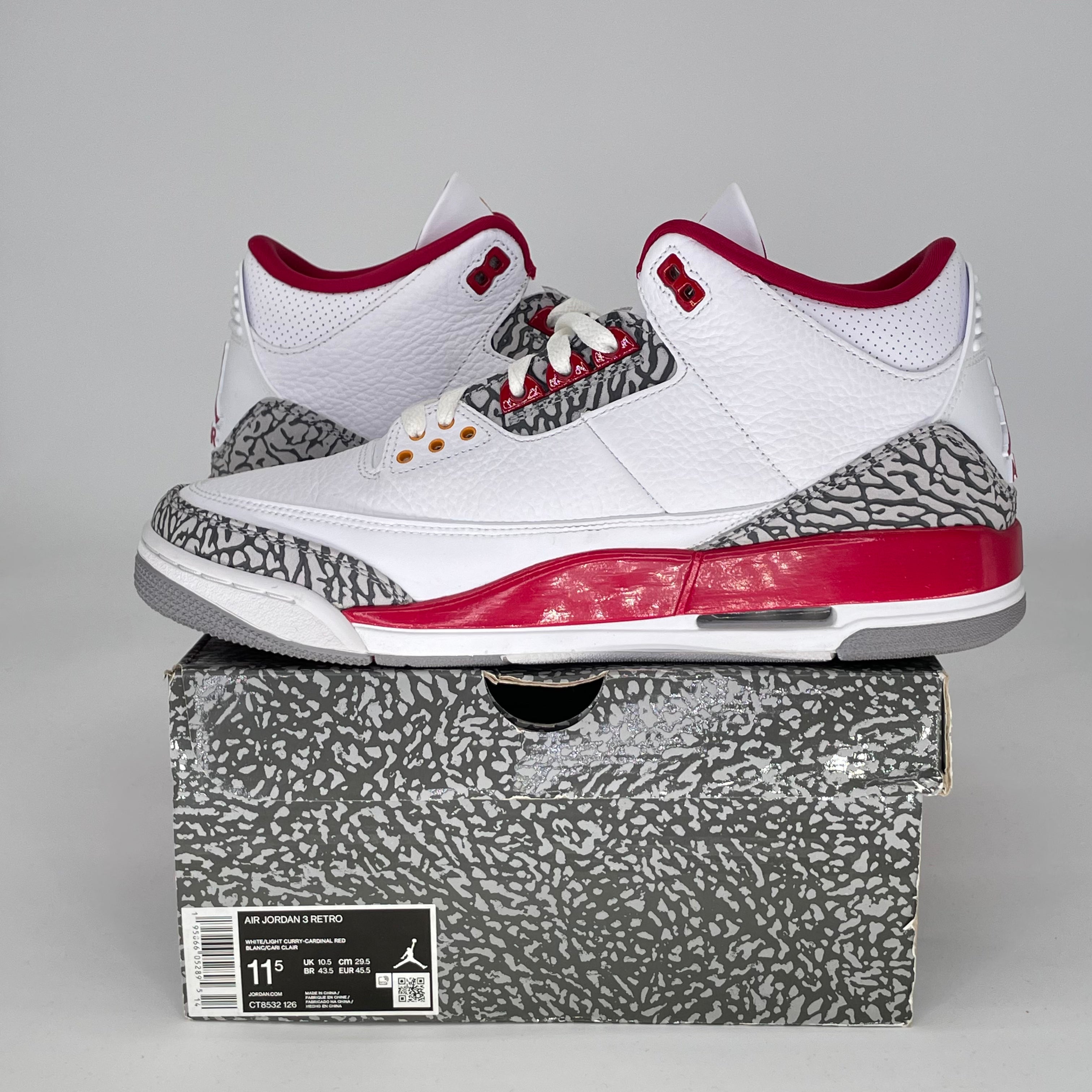 AIR JORDAN 3 CARDINAL RED CT8532-126 SIZE 11.5/13W