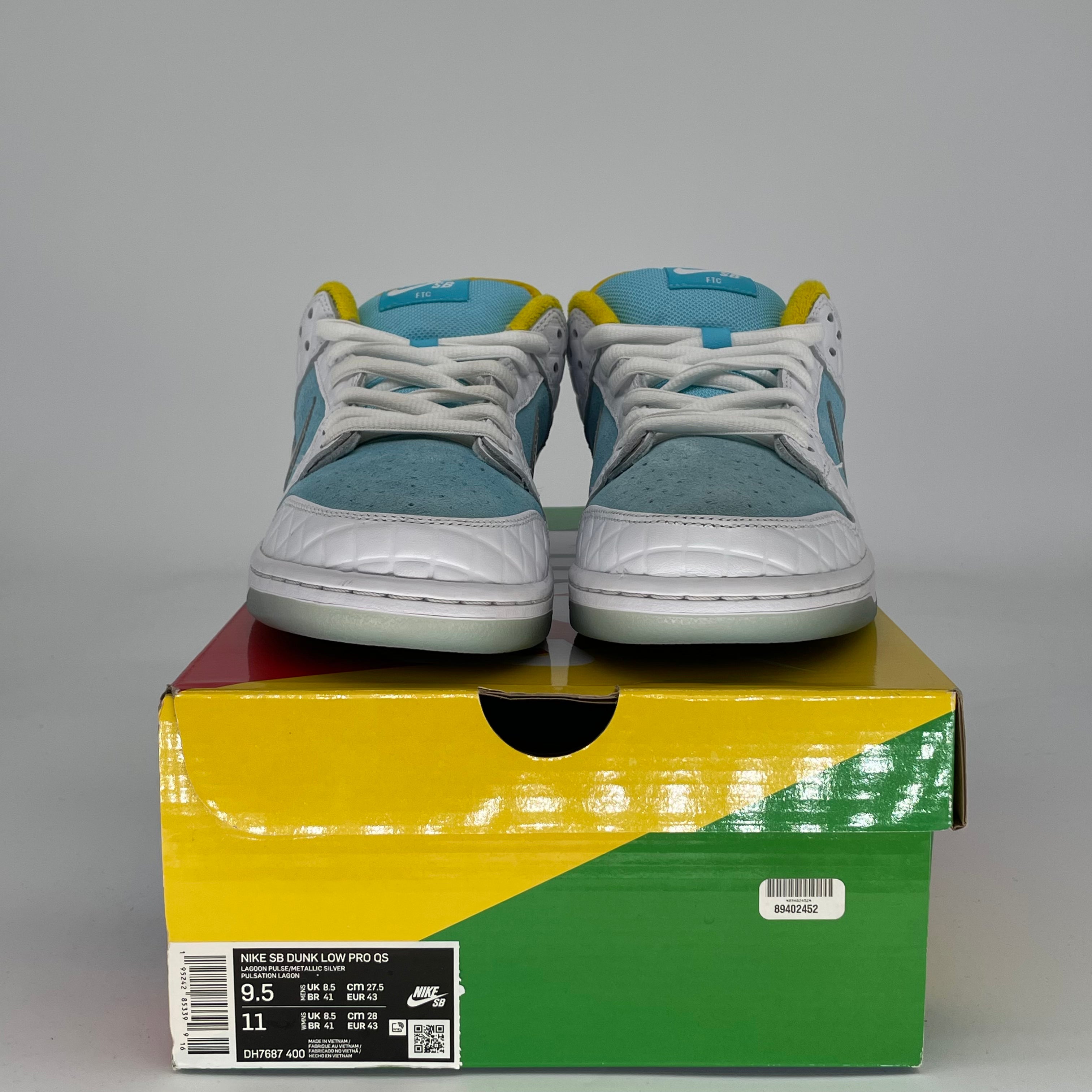 NIKE SB DUNK LOW FTC LAGOON PULSE DH7687-400 SIZE 9.5/11W