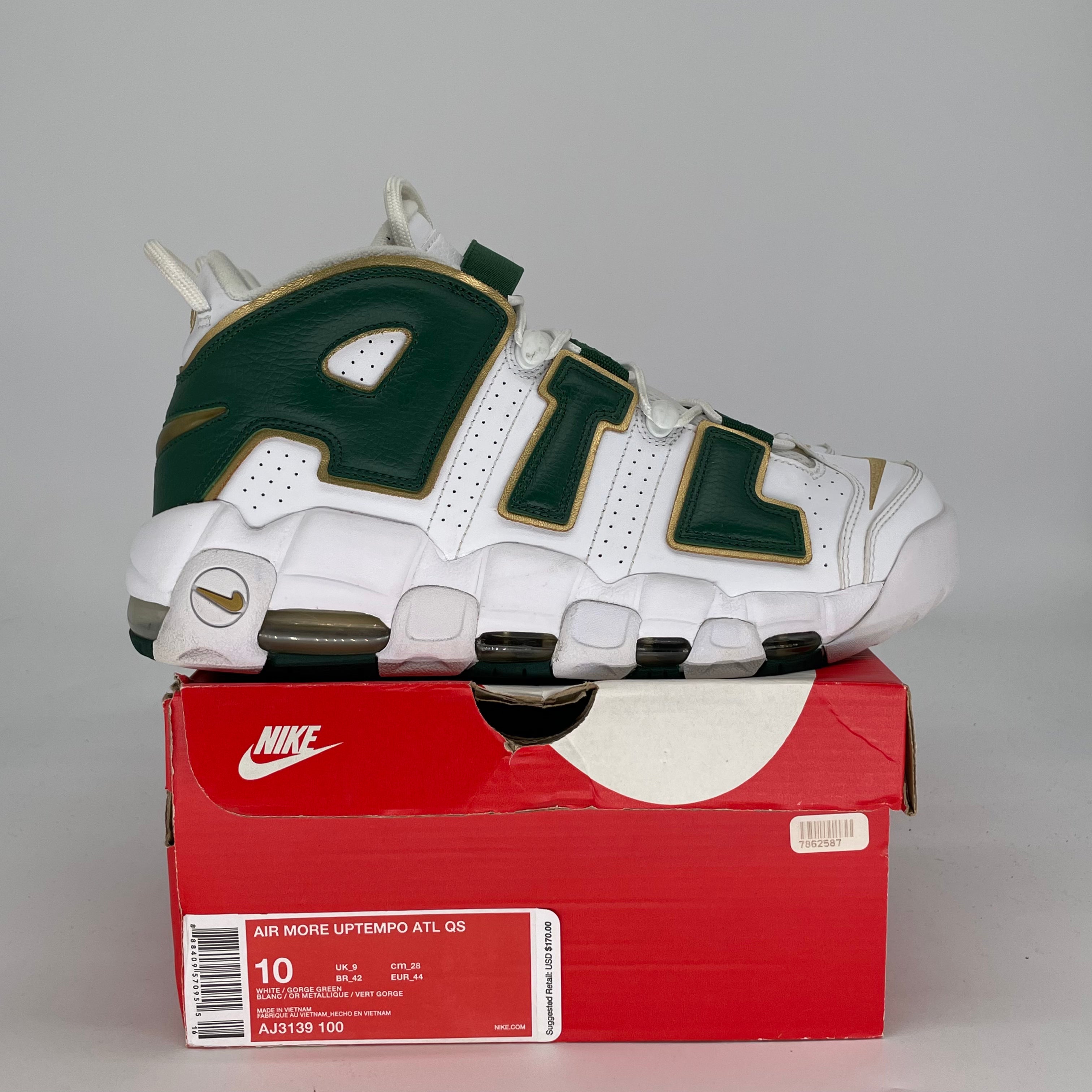 NIKE AIR MORE UPTEMPO ATLANTA AJ3139-100 SIZE 10/11.5W