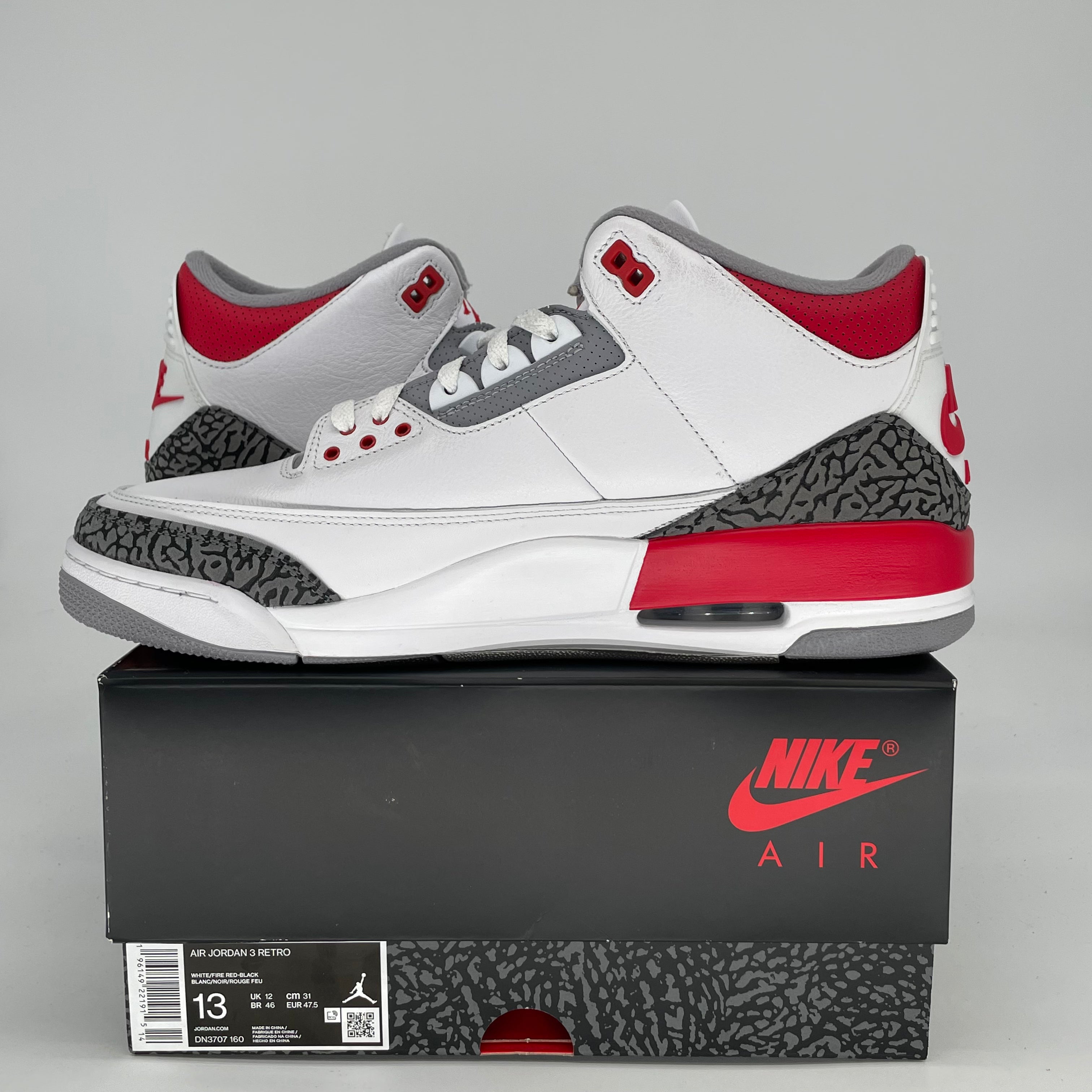 AIR JORDAN 3 FIRE RED DN3707-160 SIZE 13/14.5W