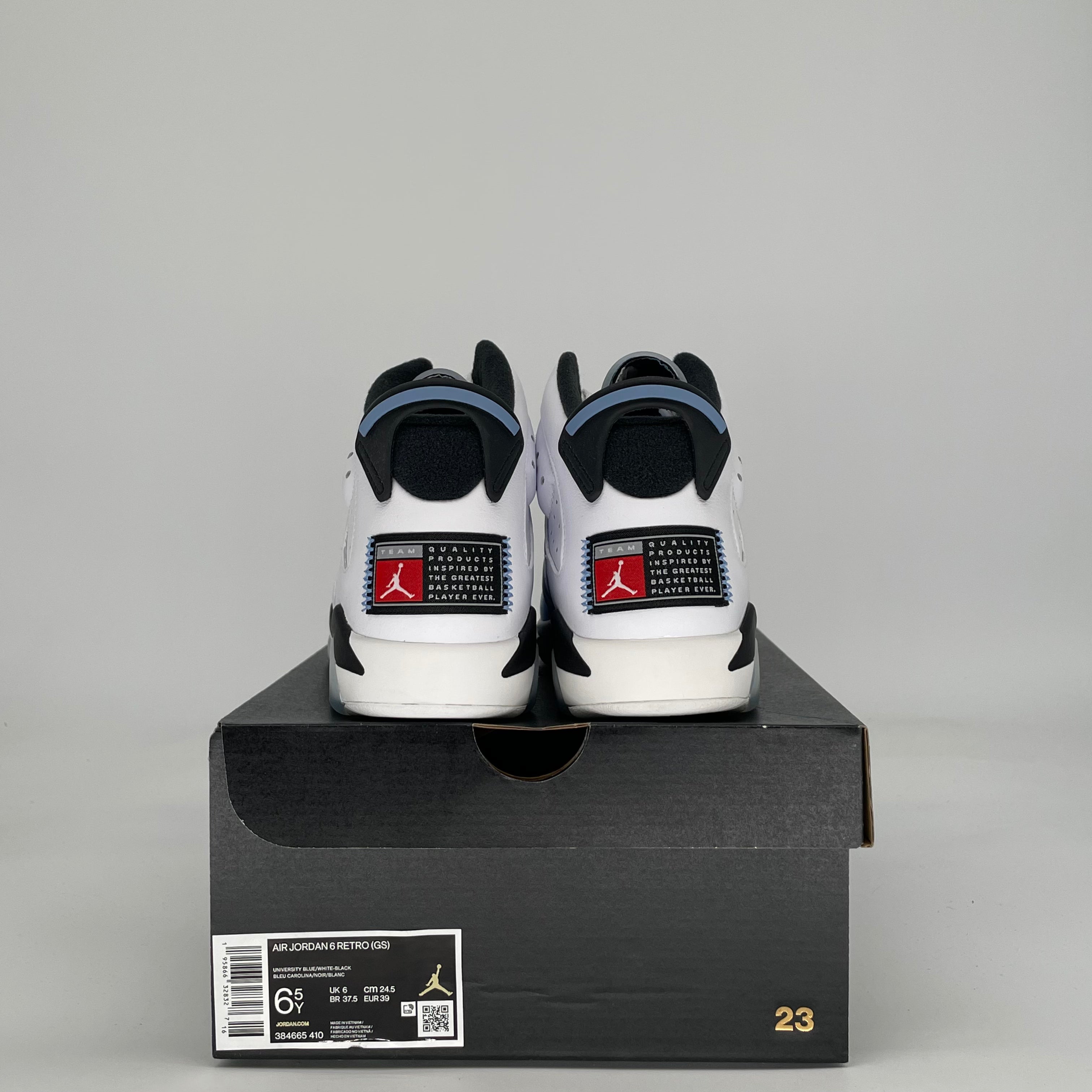 AIR JORDAN 6 UNC WHITE 384665-410 SIZE 6.5/8W