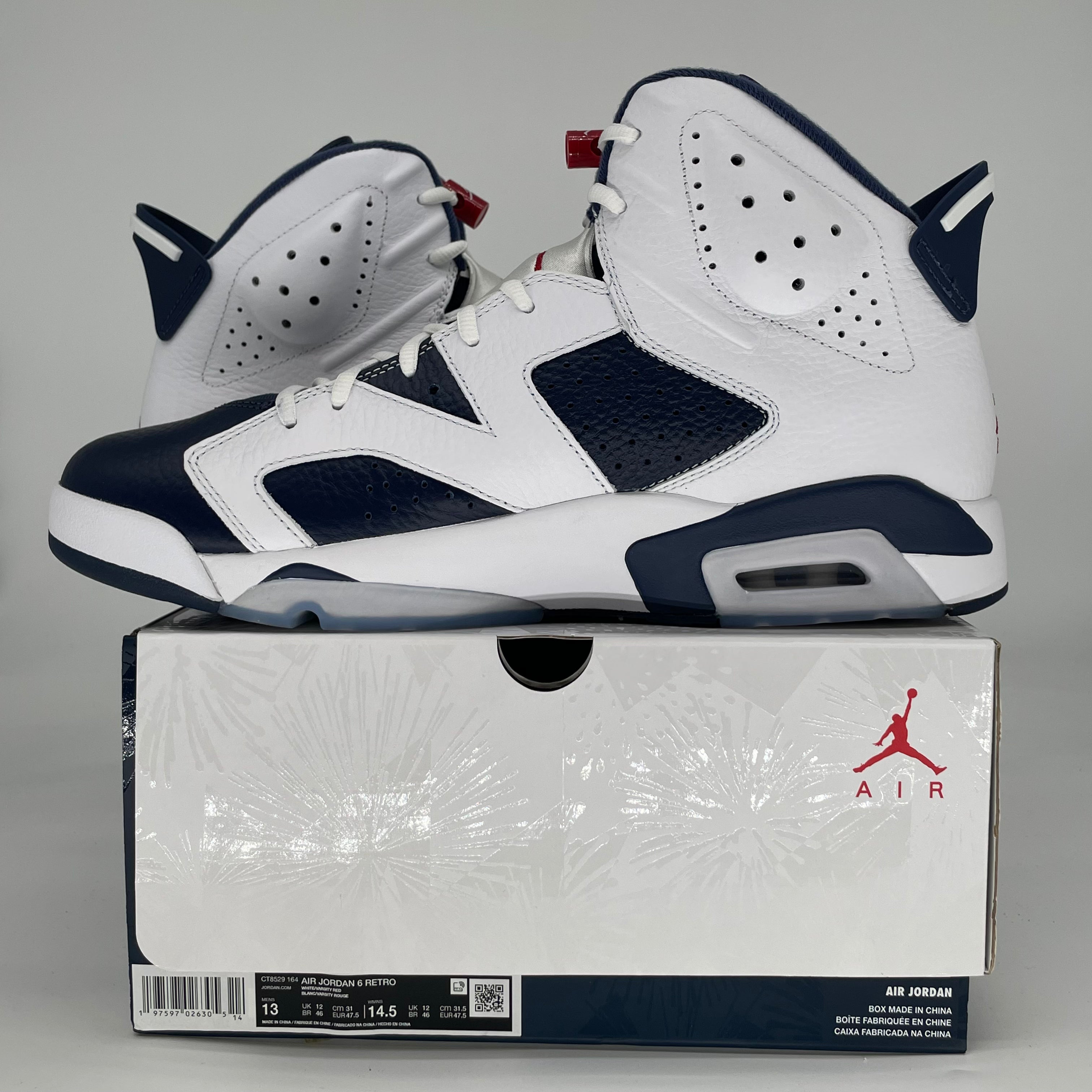 AIR JORDAN 6 OLYMPIC CT8529-164 SIZE 13/14.5W