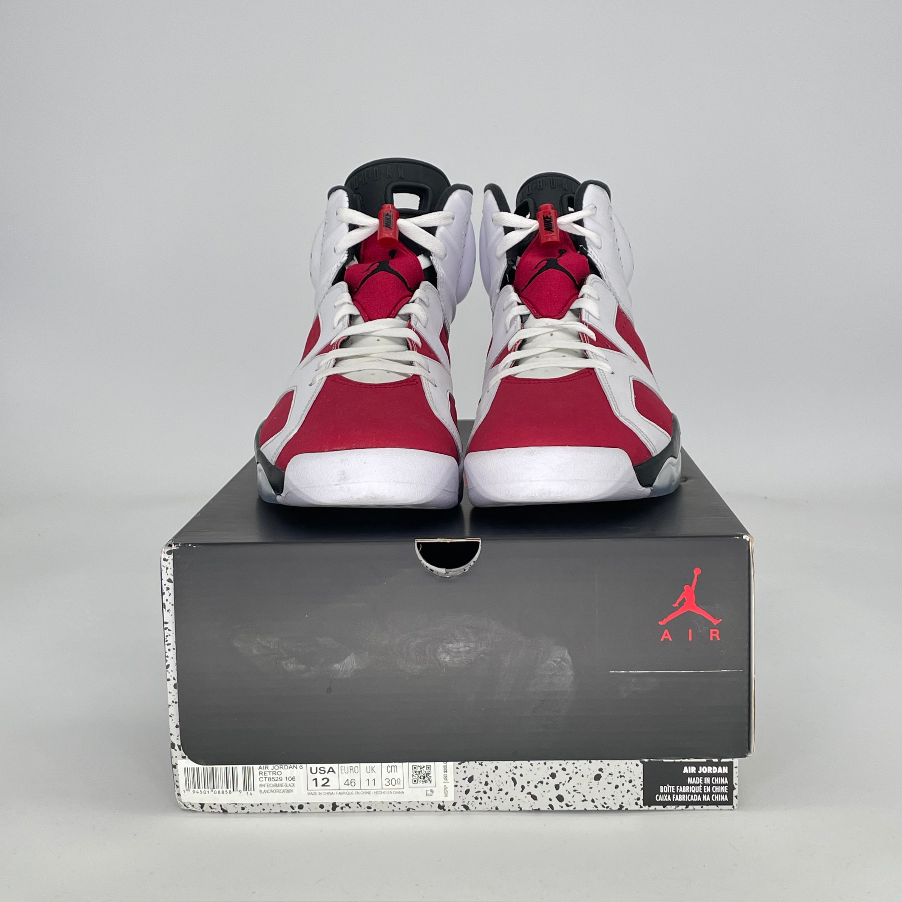 AIR JORDAN 6 CARMINE (2021) CT8529-106 SIZE 12/13.5W