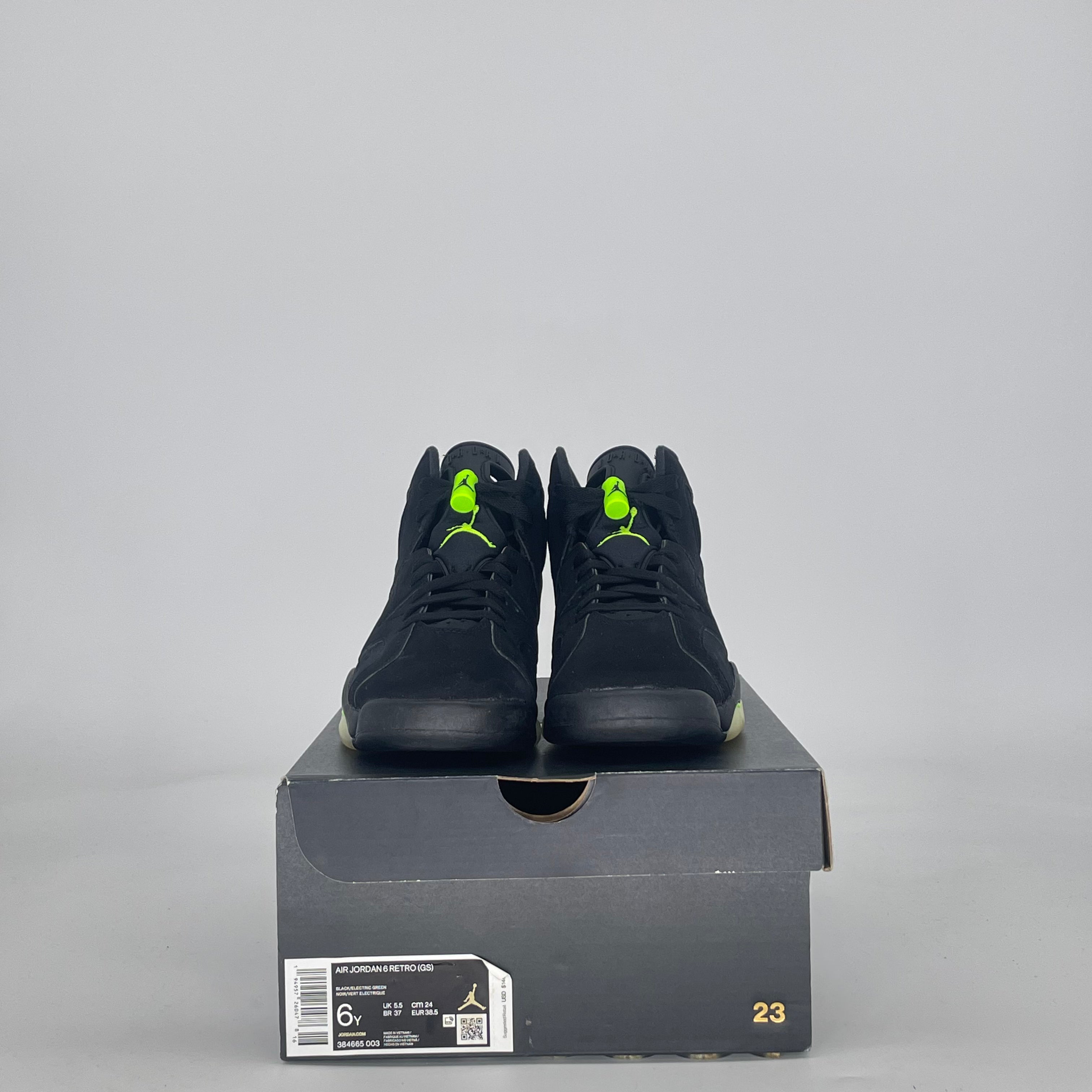 AIR JORDAN 6 ELECTRIC GREEN 384665-003 SIZE 6/7.5W GS