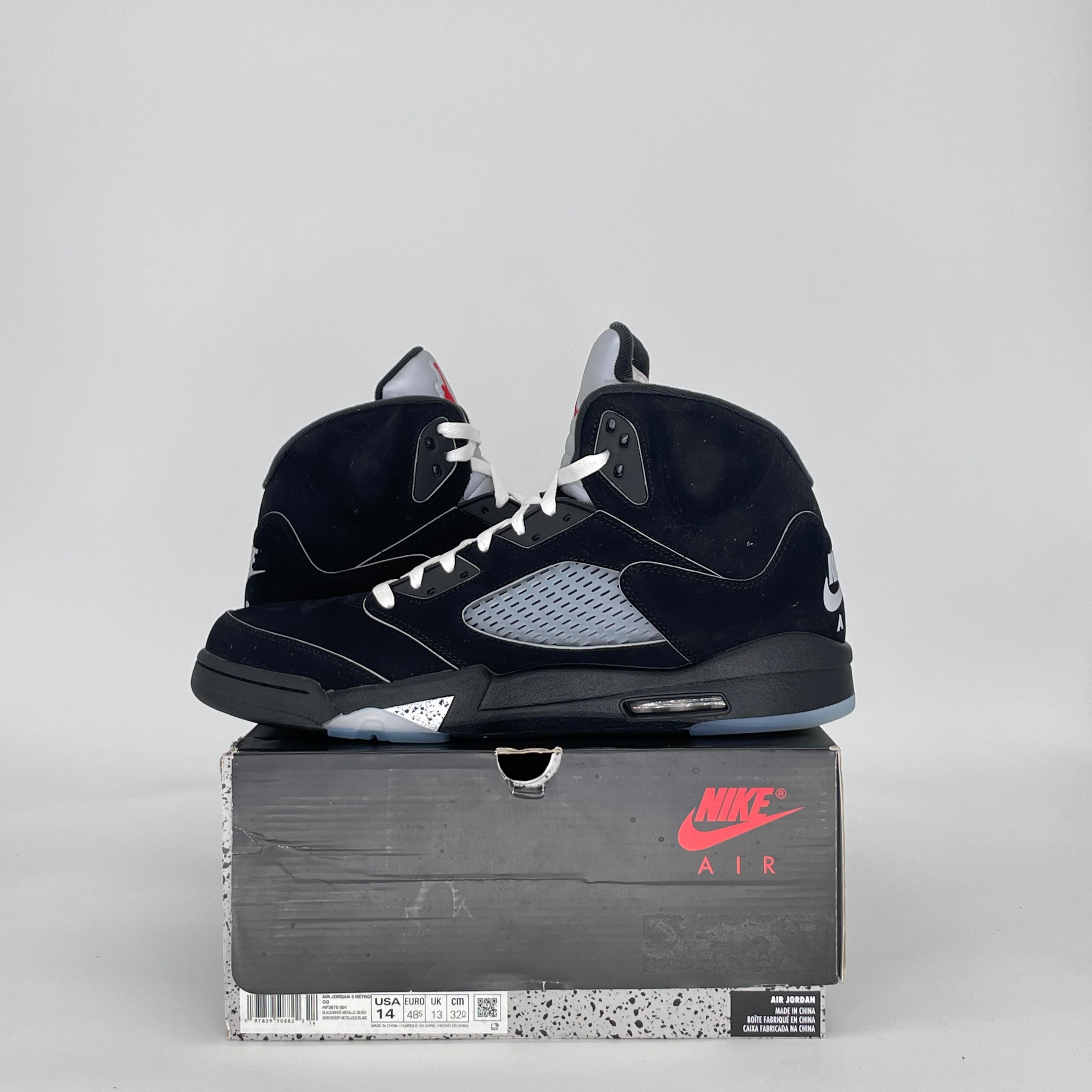 AIR JORDAN 5 BLACK METALLIC REIMAGINED HF3975-001 SIZE 14/15.5W