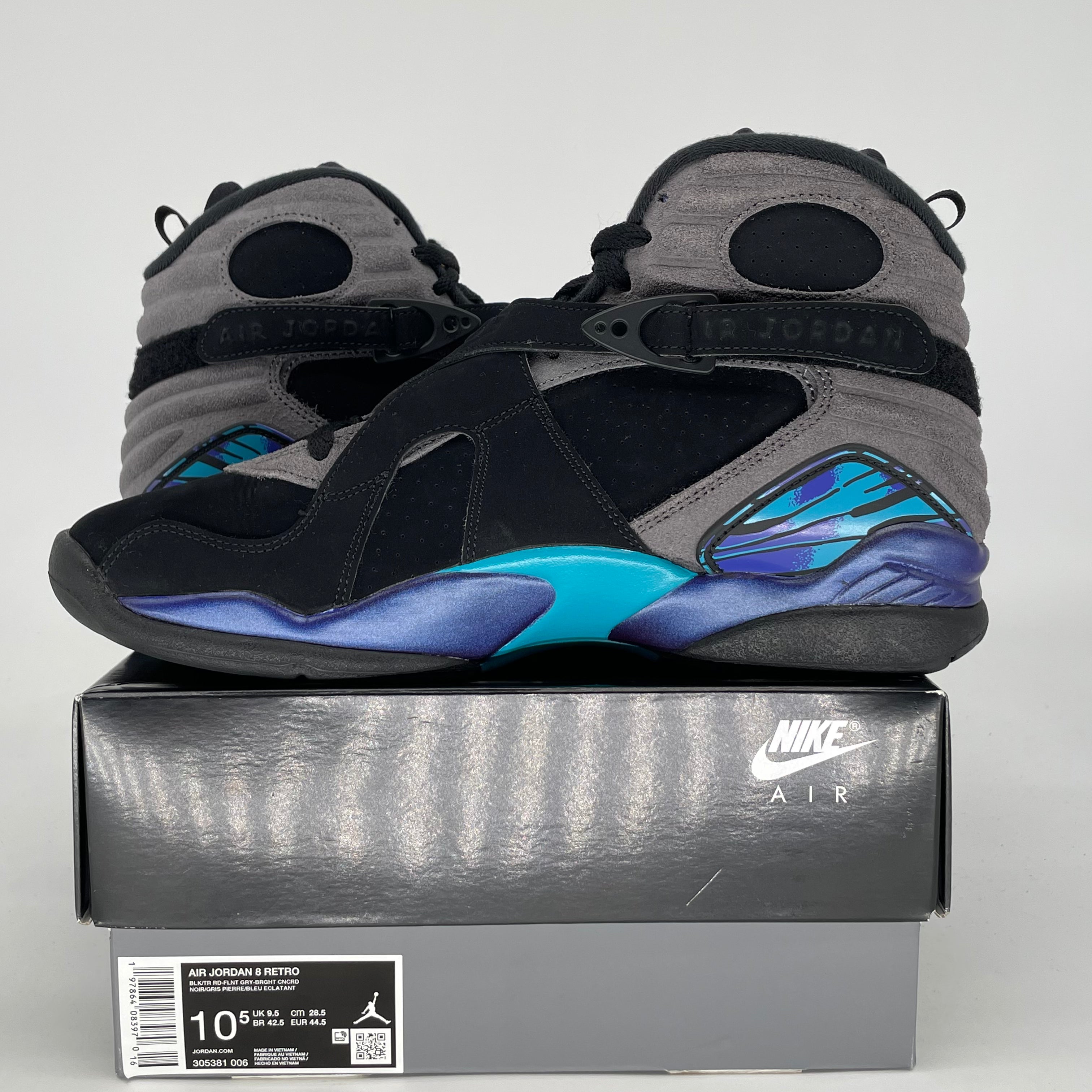 AIR JORDAN 8 AQUA 305381-006 SIZE 10.5/12W