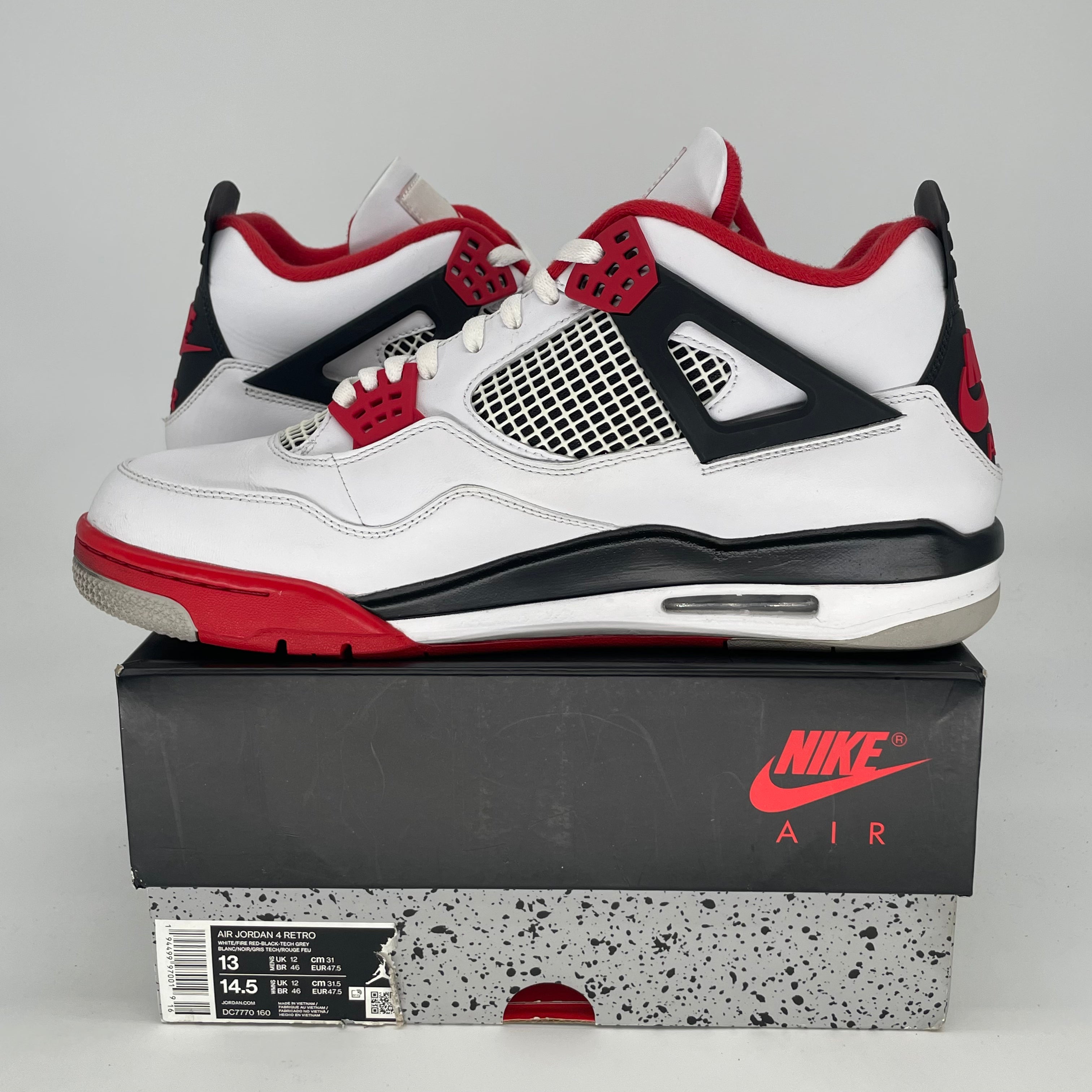 AIR JORDAN 4 FIRE RED DC7770-160 SIZE 13/14.5W