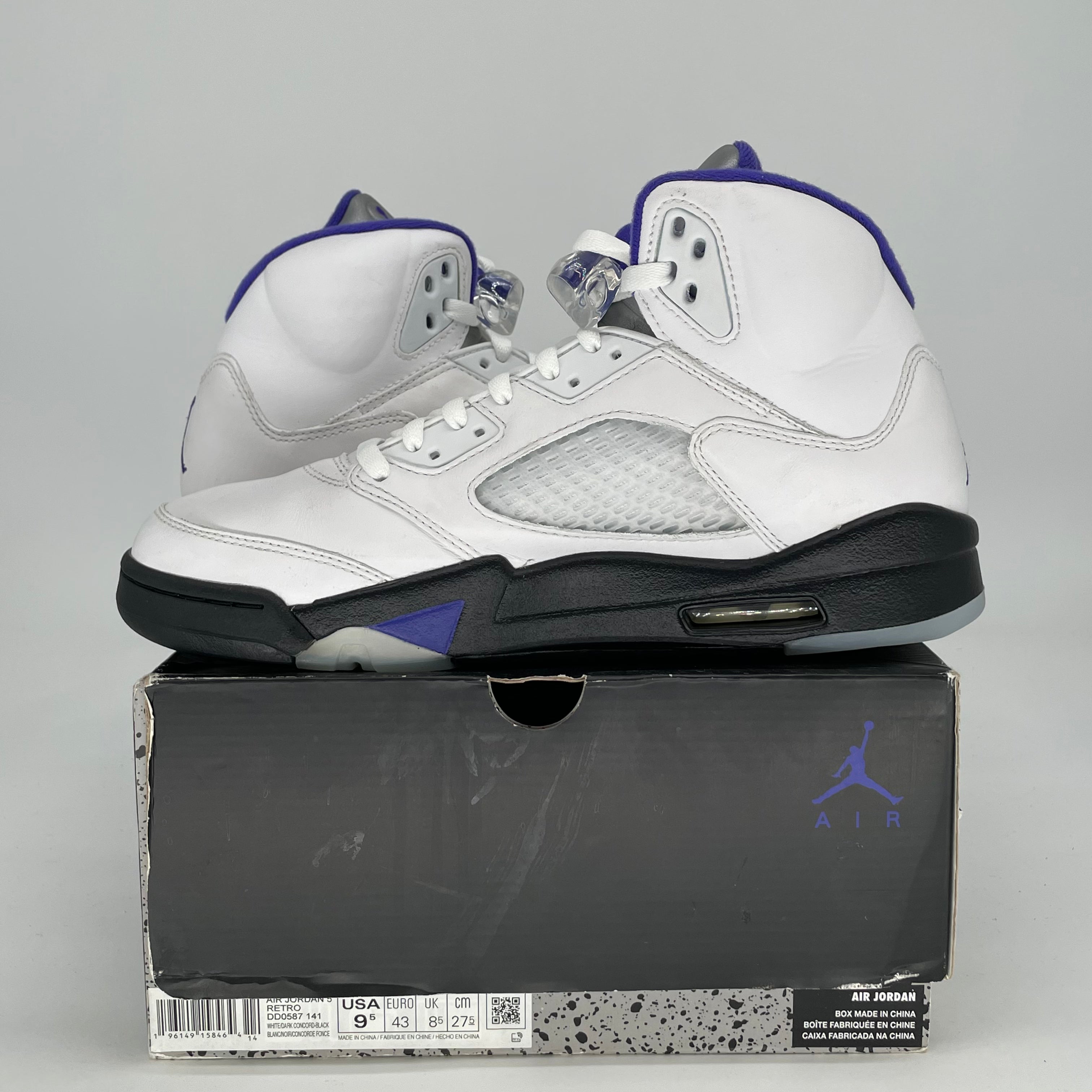 AIR JORDAN 5 DARK CONCORD DD0587-141 SIZE 9.5/11W