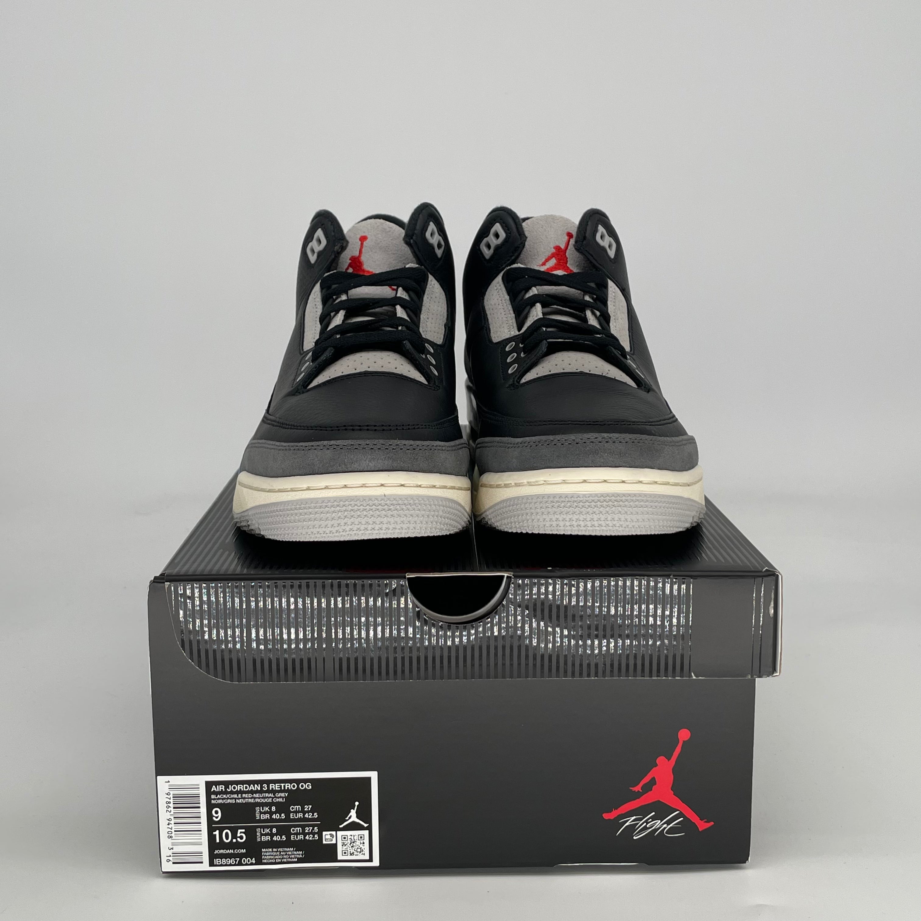 AIR JORDAN 3 RARE AIR IB8967-004 SIZE 9/10.5W
